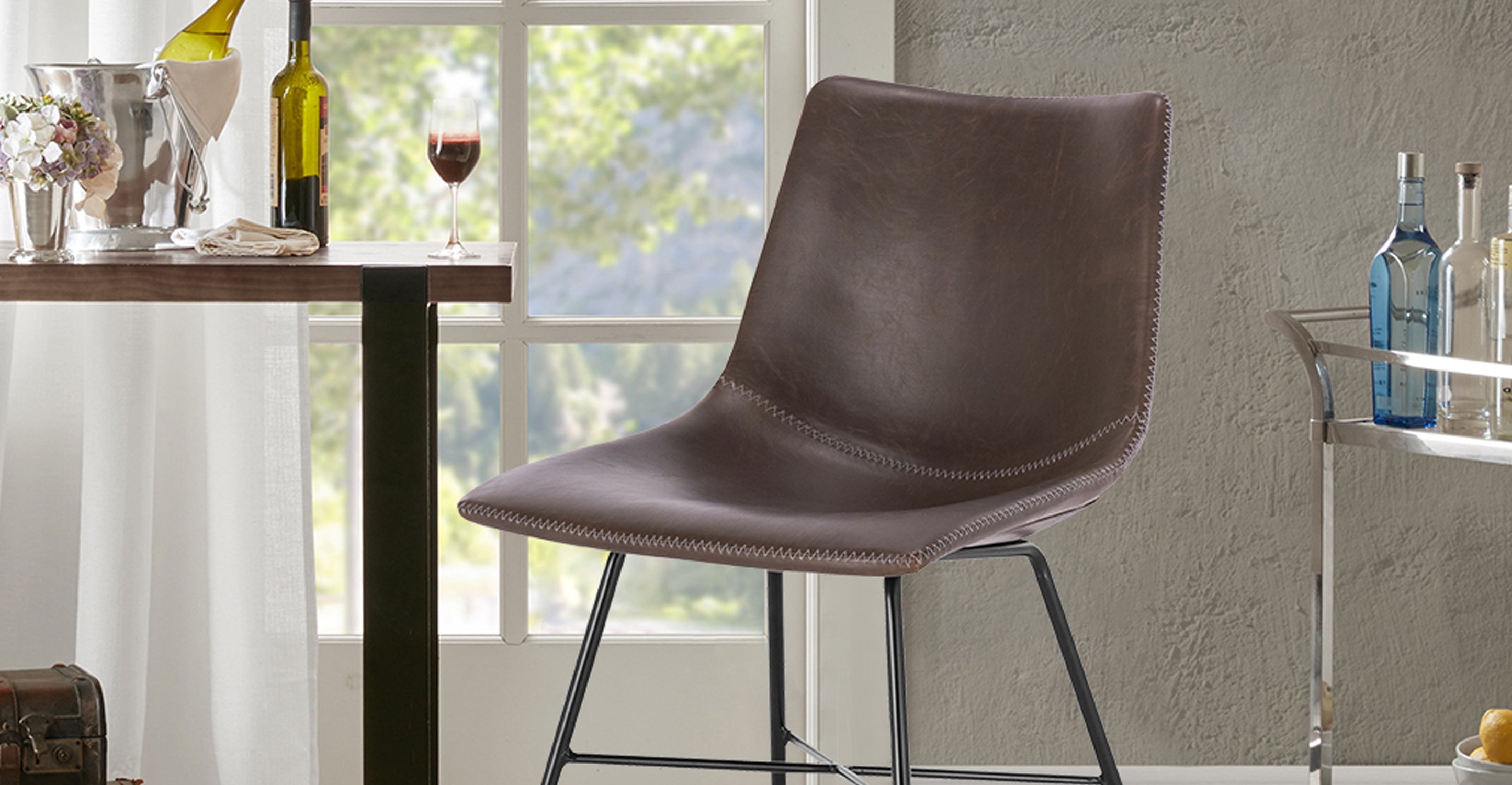 Paxton Modern Dining Chair - Sturdy Wooden Kitchen Chairs Set of 2, Comfortable Upholstered Seat - Perfect for Dining Room, Kitchen, Breakfast Nook & Small Spaces