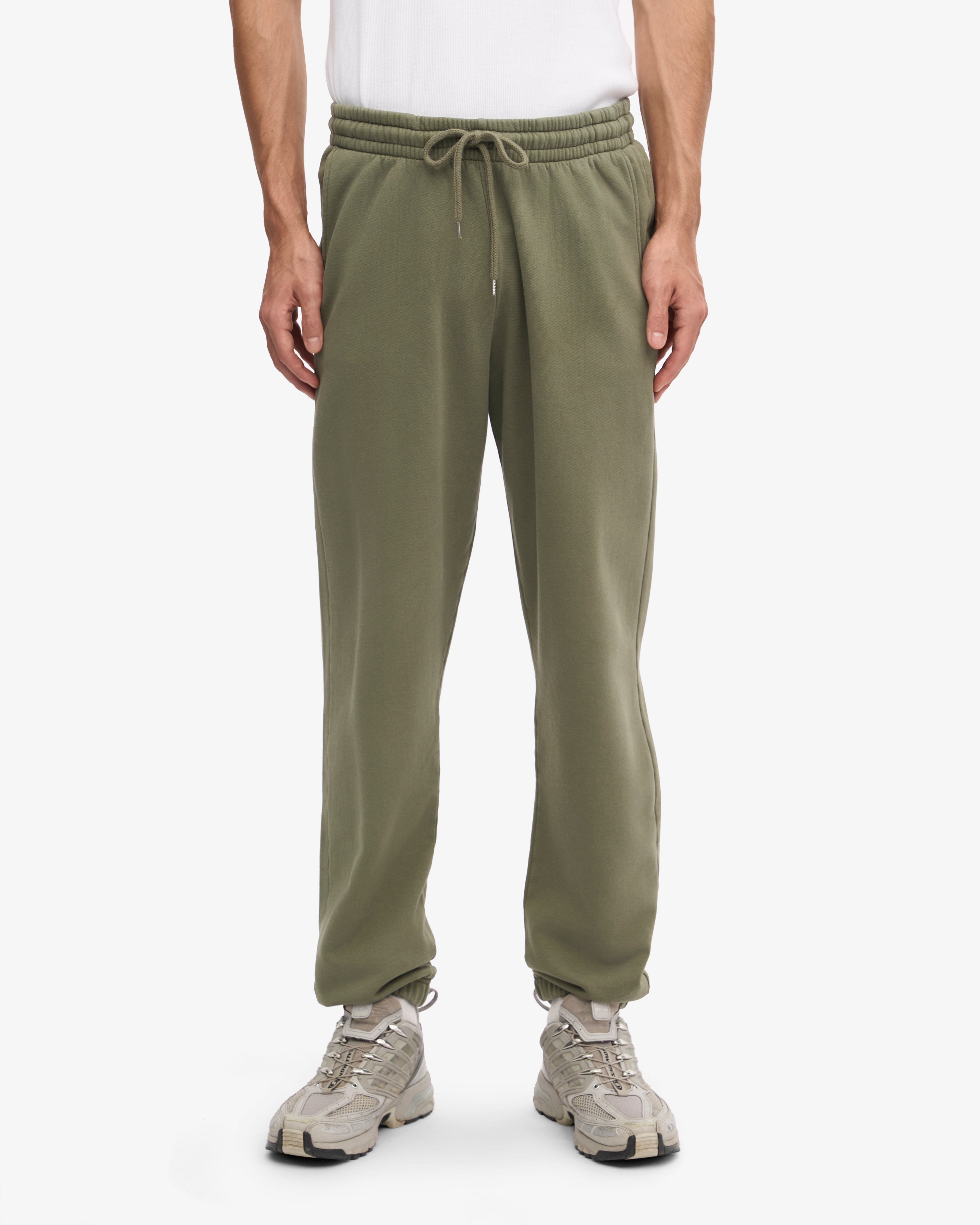 Organic Cotton Sweatpants for Women - Soft & Comfortable Lounge Pants in Dusty Olive - Perfect for Yoga, Running & Casual Wear