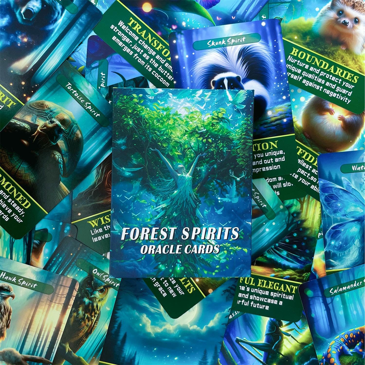 Forest Spirits Oracle Cards - Nature-Inspired Tarot Deck for Self-Discovery & Magic (3.42×4.72 in) | Perfect for Meditation, Spiritual Guidance & Personal Growth