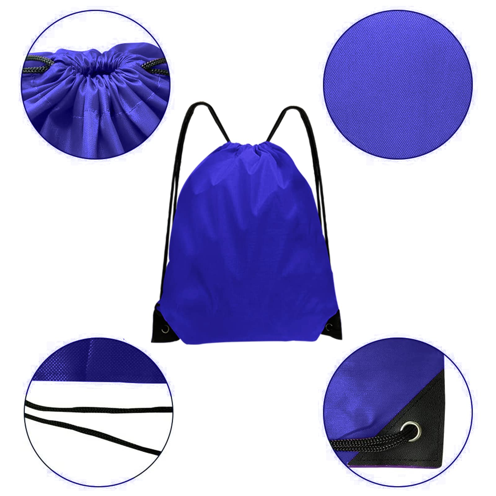 14 Pack Drawstring Backpacks Bulk - Gym Sack Bags for Men & Women - Lightweight Cinch Bags for Sports, Travel & School - Navy Blue Backpack Pouches for Workout, Beach & Daily Use