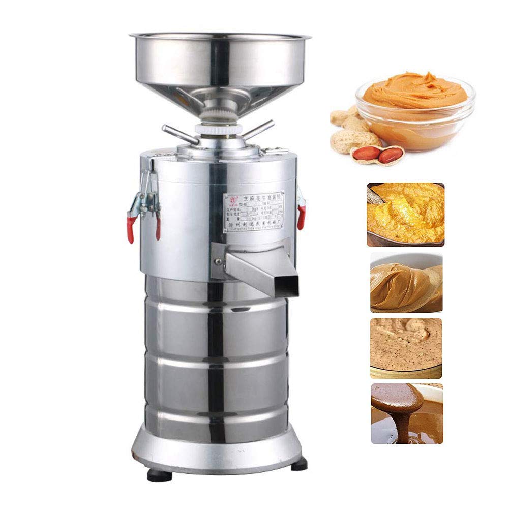 220V/110V Commercial Electric Peanut Butter Grinder Machine - 1100W Heavy Duty Stainless Steel Nut Butter Maker for Almond, Cashew, Walnut & Sesame - Ideal for Restaurants, Bakeries, Home Kitchens & Healthy Snack Shops - Make Fresh Organic Spreads & Dips