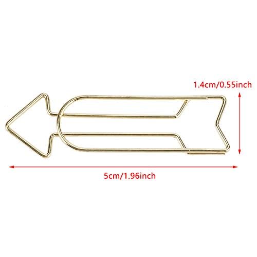 12PCS Gold Arrow Paper Clips - Cute Stainless Steel Bookmark Clips for School, Office, Home & Wedding - Perfect for Women, Girls & Students (Great for Organizing Documents, Marking Pages & Gift Packaging)