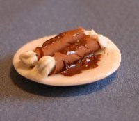 Factory Direct Craft Chocolate Cannoli Plate - Miniature Dollhouse Accessory for Baking & Decorating