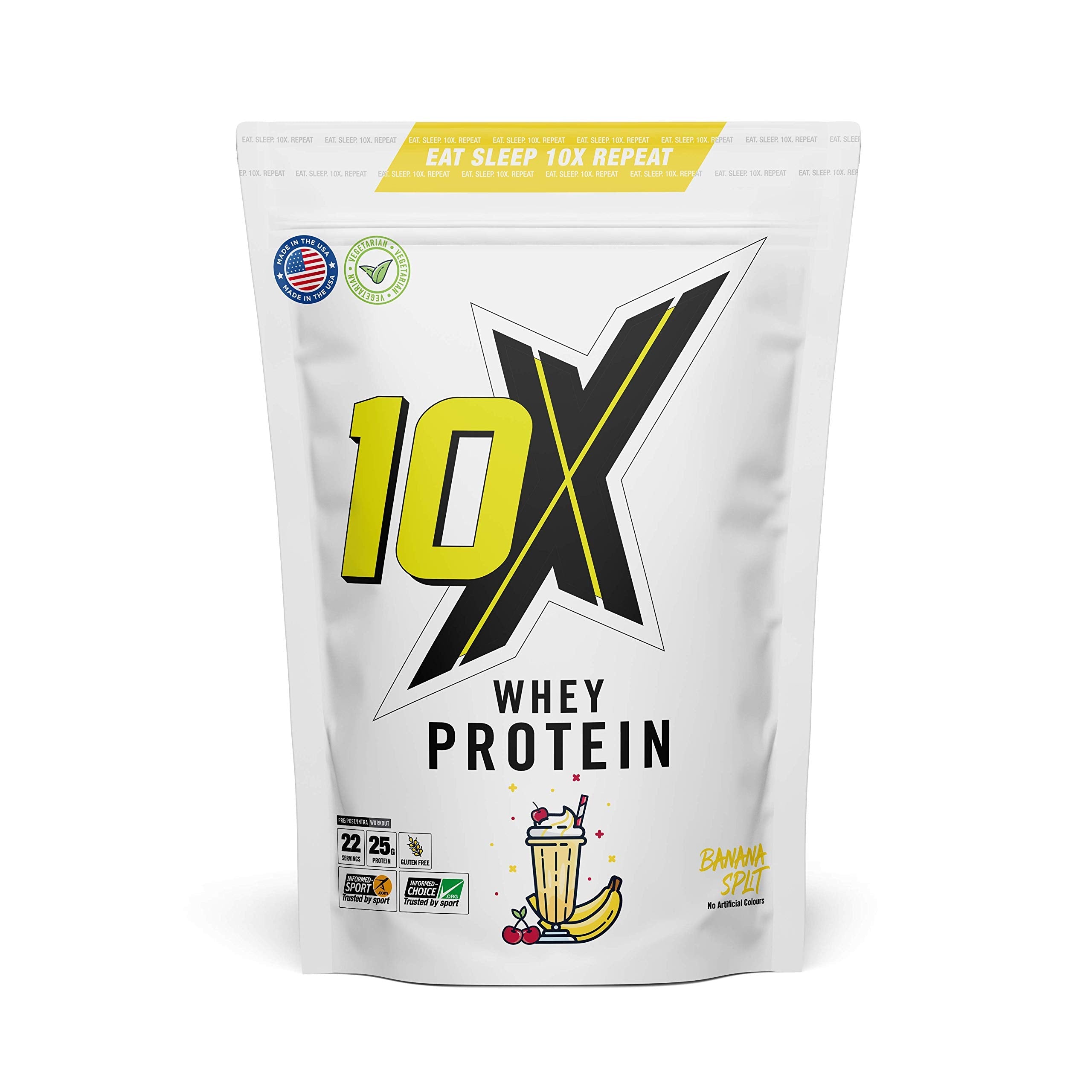 10X Athletic Whey Protein Powder - 700g High Protein Supplement for Muscle Growth & Recovery - Ideal for Gym Workouts, Bodybuilding & Post-Exercise Recovery