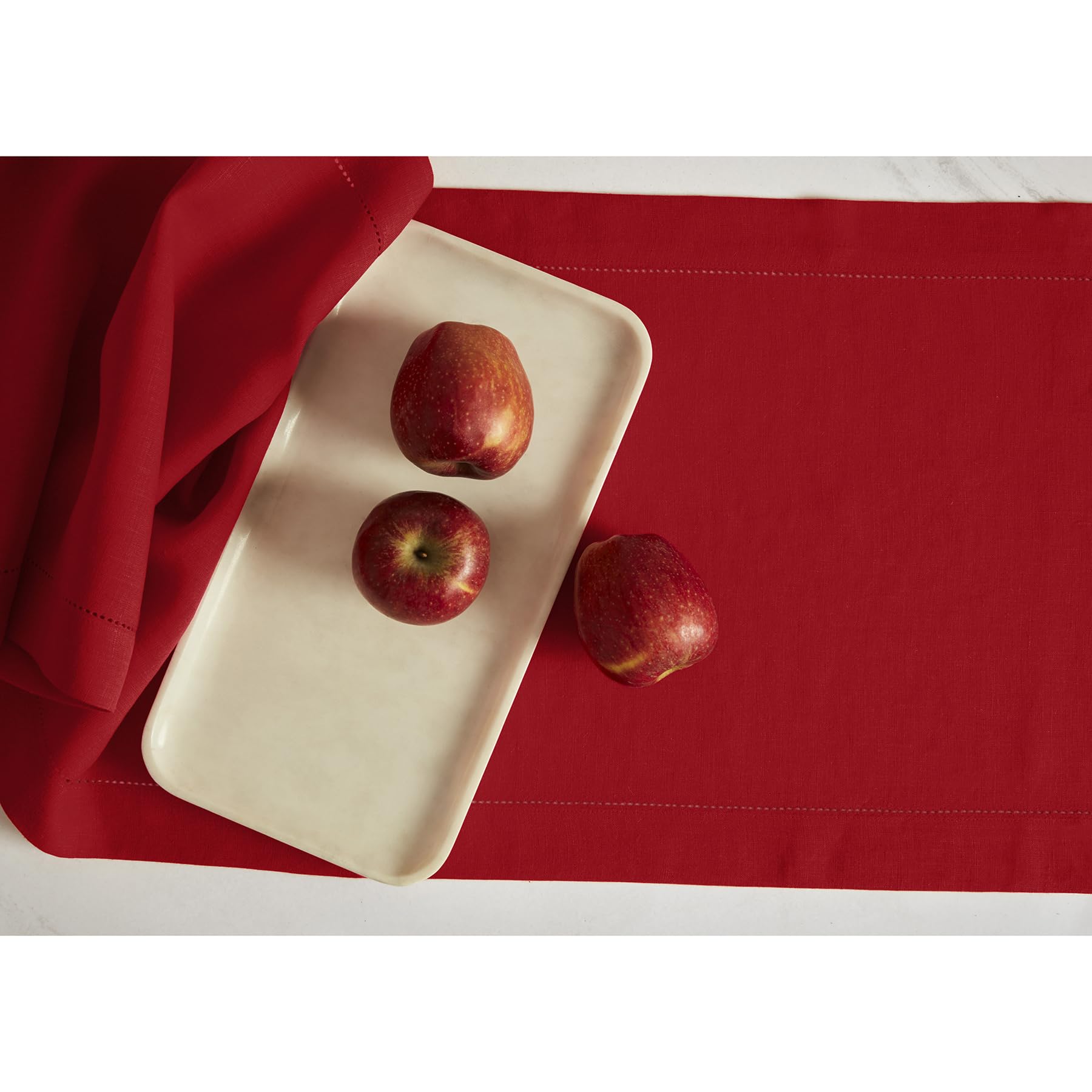 Solino Linen Table Runner 14x36 Inch - 100% Pure Linen for Coffee & Dresser Tables
