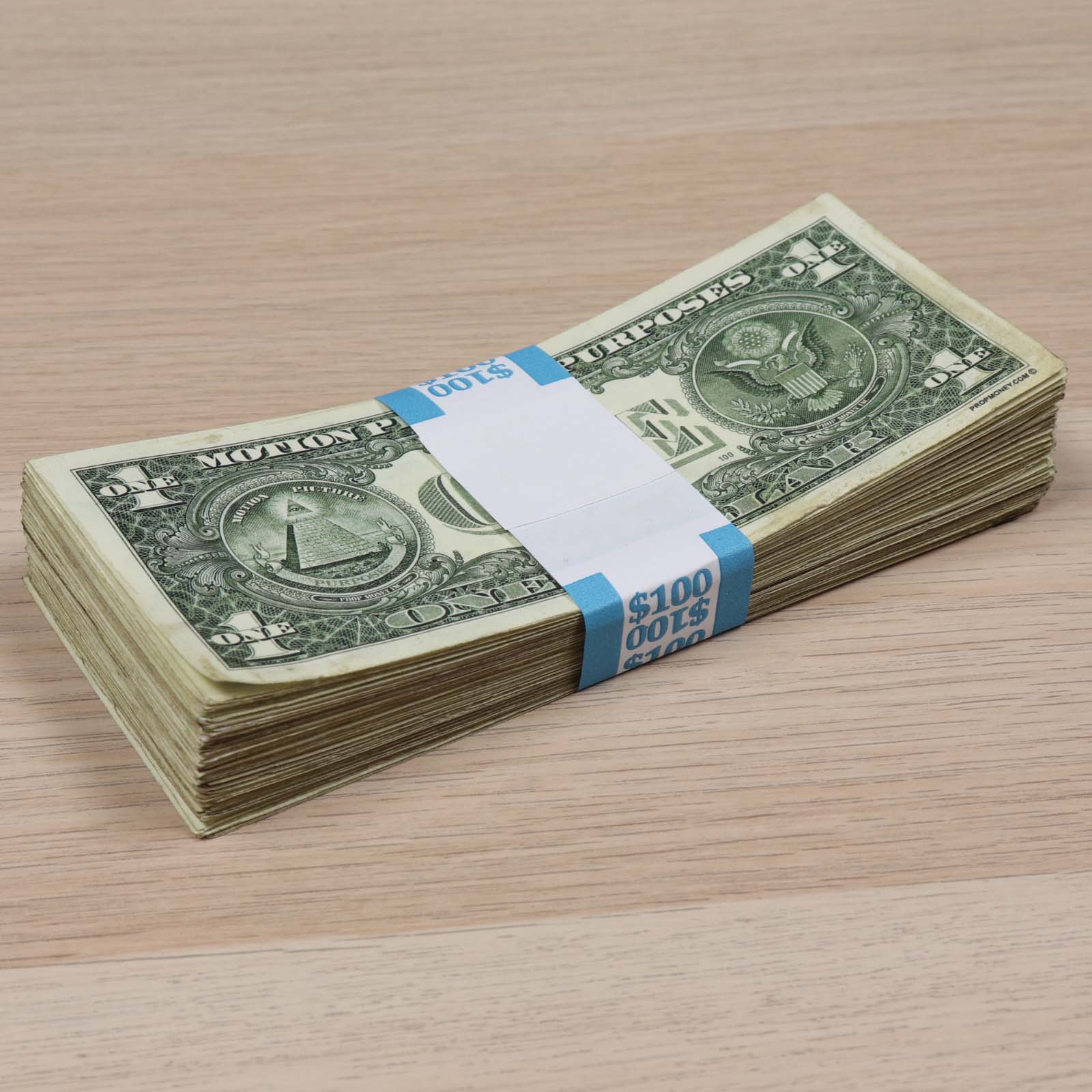 Authentic RealAged™ Full Print US Currency Stacks - All Denominations (1-100 Bills) | Perfect for Movie Props, Magic Tricks & Collectors