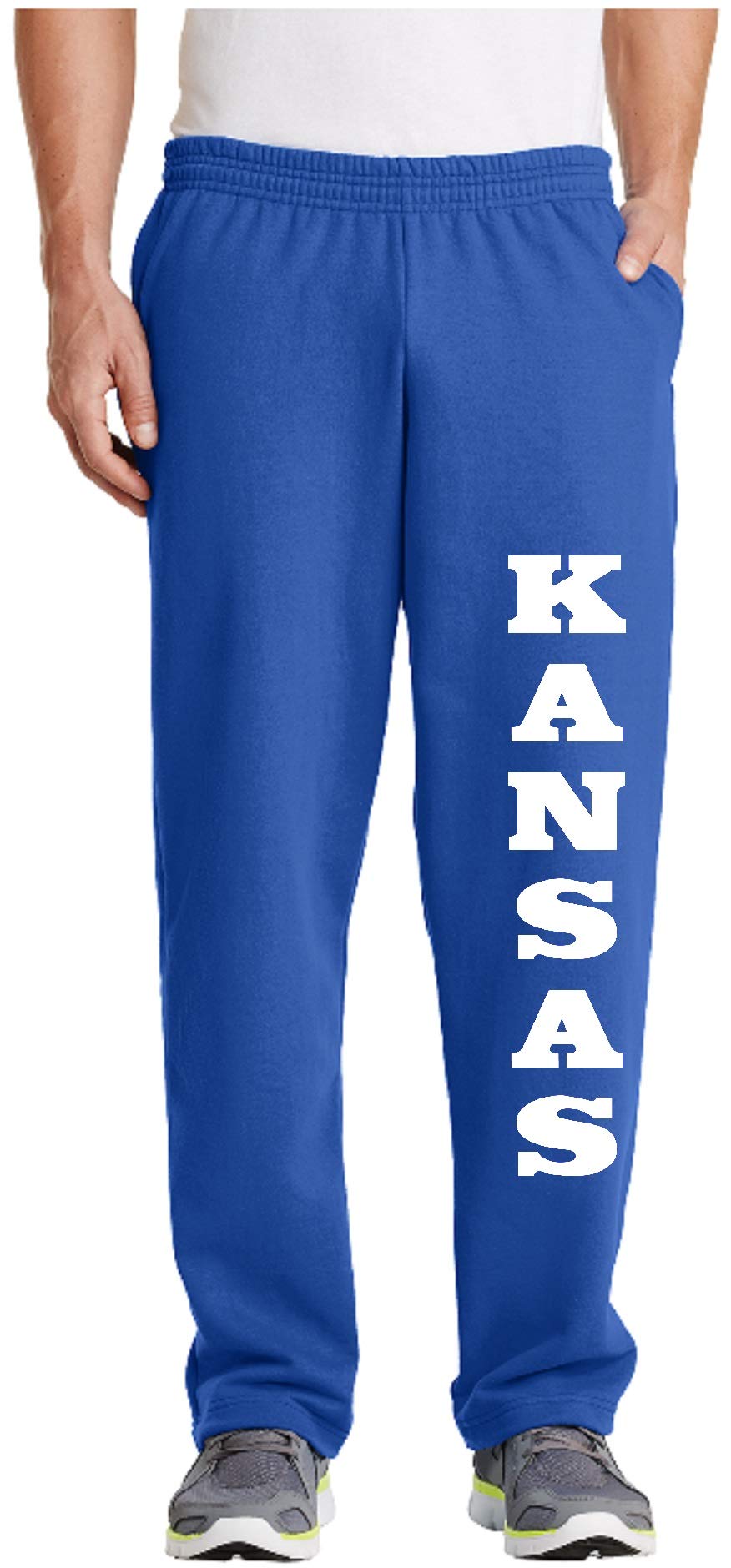 Kansas Royal Blue Sweatpants - Open Bottom for Comfort & Style
