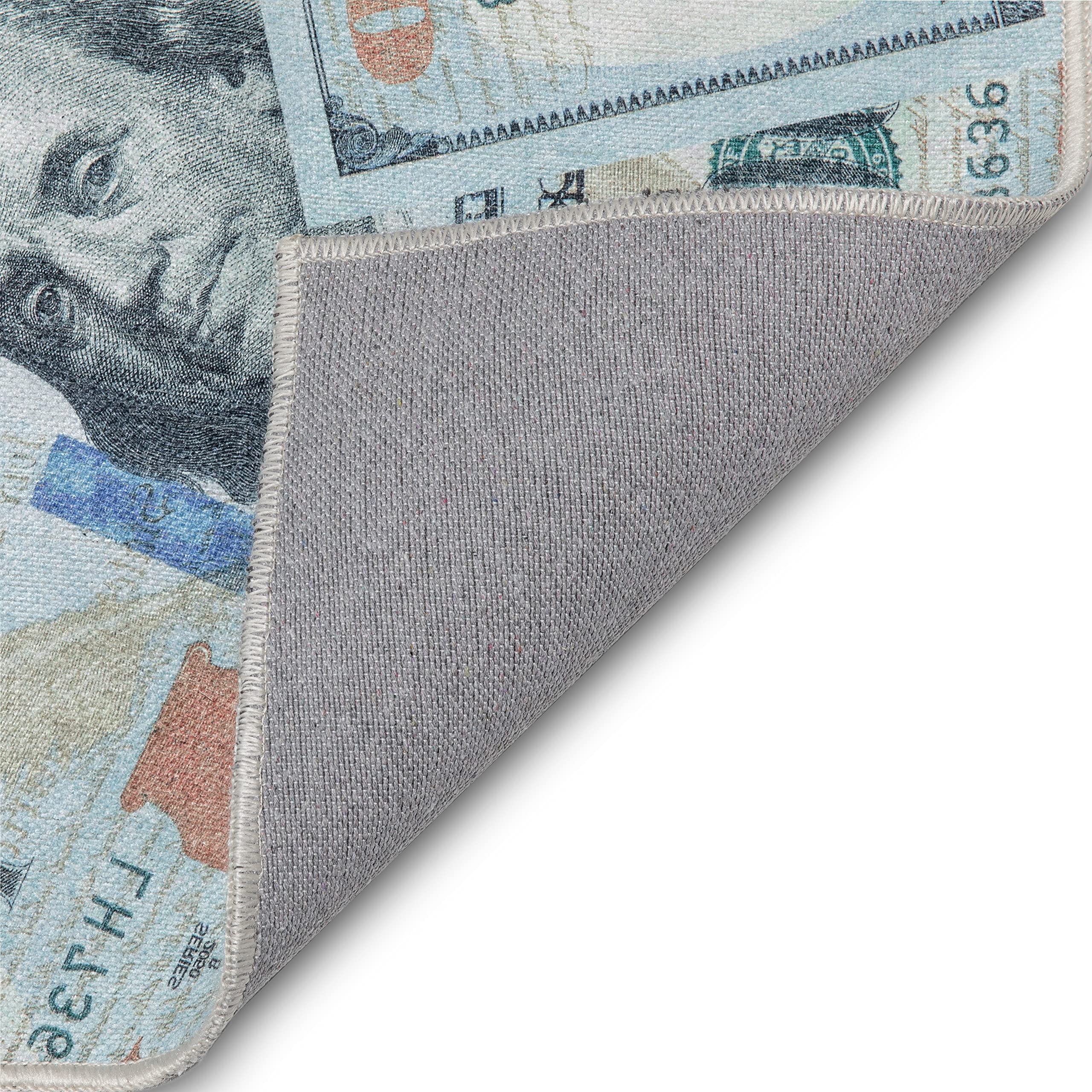 Premium Well Woven Money Collection 5' x 7' Area Rug with New Hundred Dollar Bill Design - Perfect for Living Room, Bedroom, or Office Decor