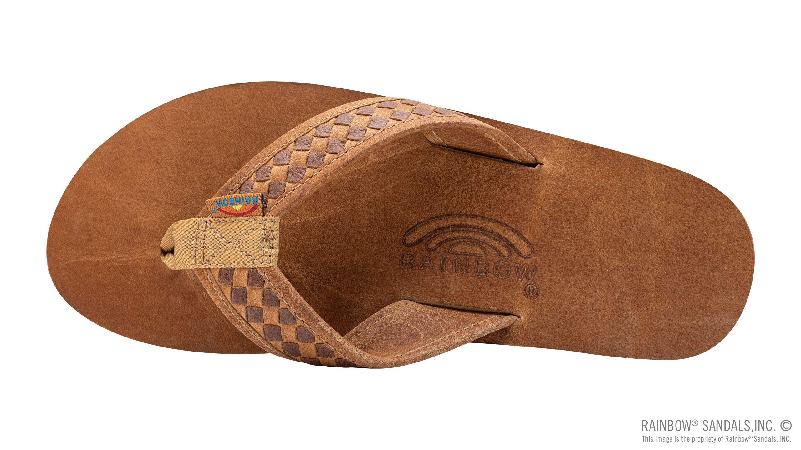 Men's Rainbow Sandals - The Bentley Luxury Leather Sandals with Single Layer Arch & Hand Woven Straps | Comfortable Casual & Beach Footwear for Summer