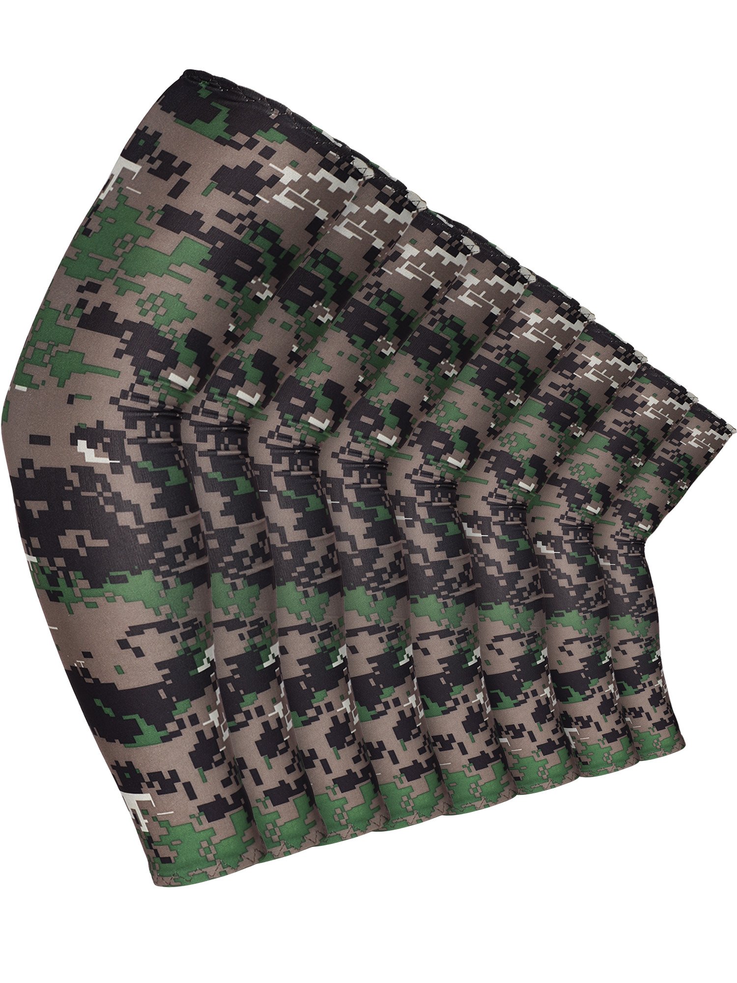 8 Pairs Unisex UV Protection & Cooling Arm Sleeves - Breathable Ice Silk Sun Protection for Outdoor Sports, Running, Cycling & Hiking (Camouflage Pattern)