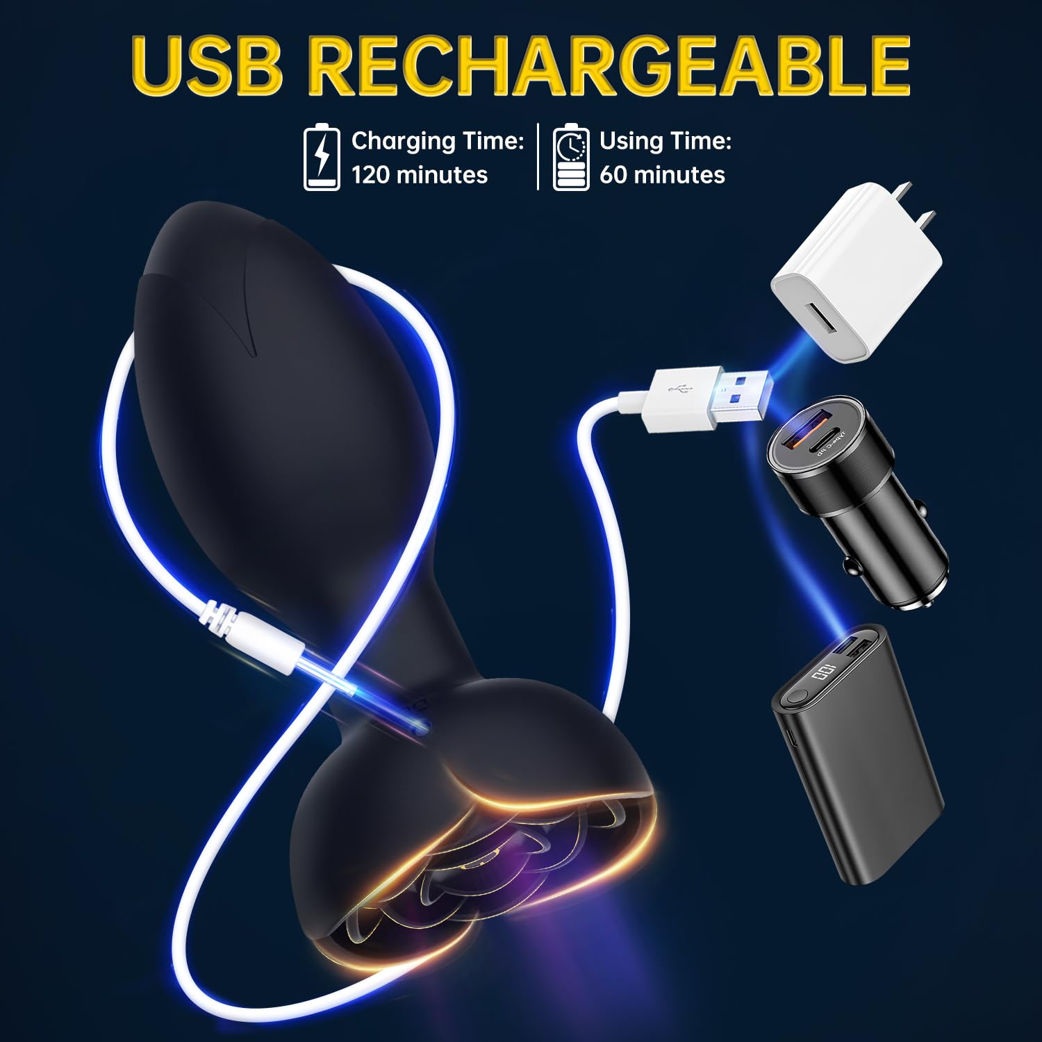 Remote Control Anal Plug Vibrator - 10 Vibration & Rotation Modes for Men & Women, Prostate Massager & Couples Pleasure Sex Toy | Perfect for Solo Play, Couples Intimacy & Sensual Exploration