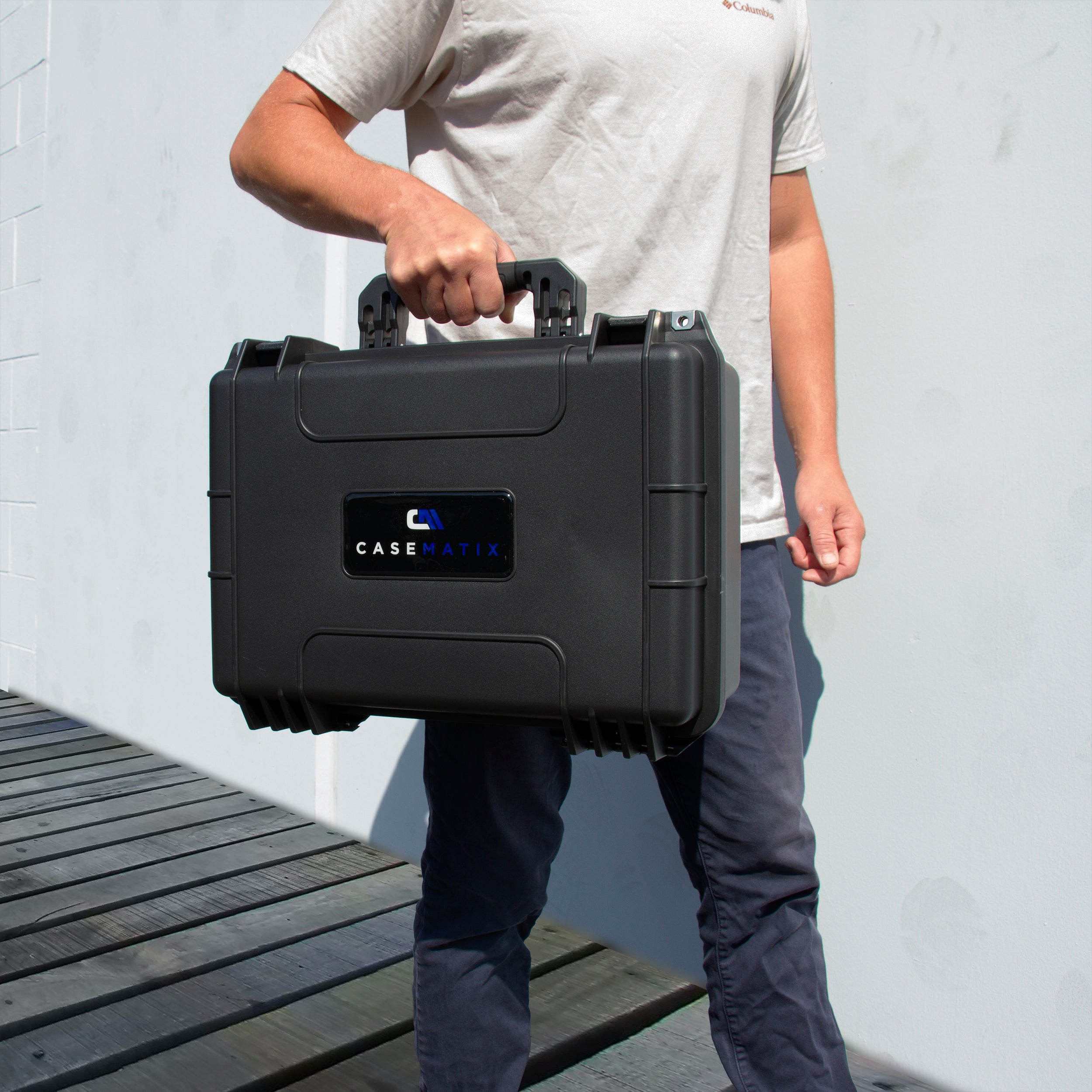 CASEMATIX 18 Waterproof Hard Travel Case with Padlock Rings & Customizable Foam - Fits 15.5 x 9.5 x 5 Inch Accessories - Perfect for Camera Gear, Tools, Electronics & Outdoor Equipment Protection