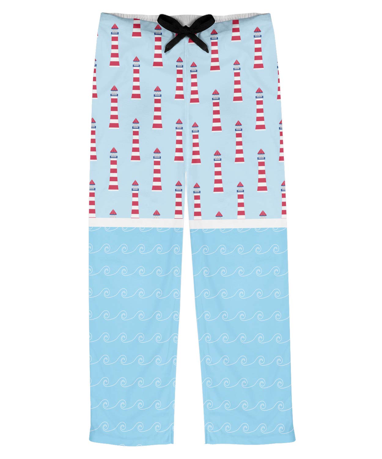 Lighthouse & Waves Men's Pajama Pants - Soft Cotton Sleepwear for Lounge & Relaxation at Home