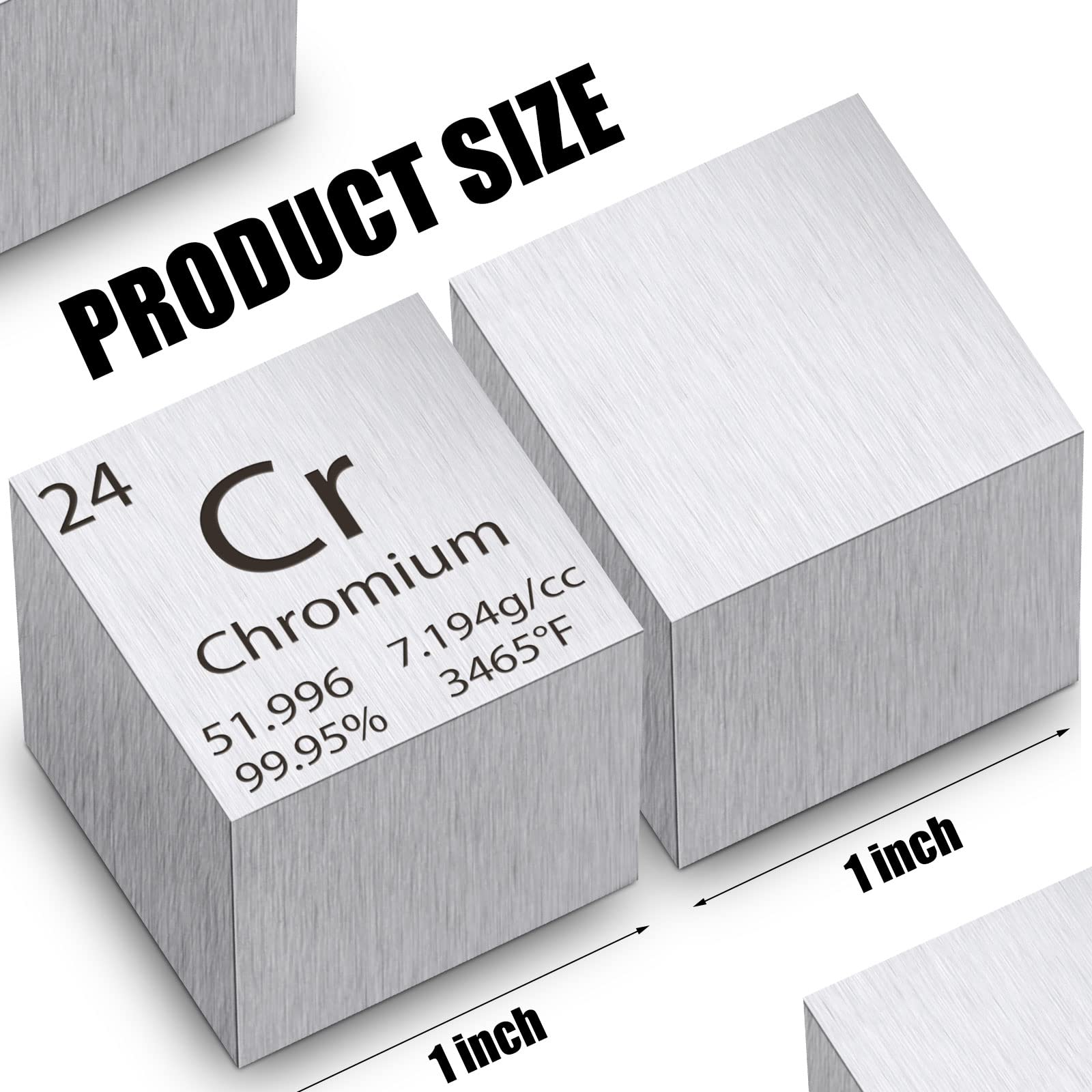 High Density Chromium Cube (1 Inch) - Perfect for Element Collections, Science Lab Experiments & Physics Demonstrations | Great for STEM Education, Classroom Learning & Gift Ideas