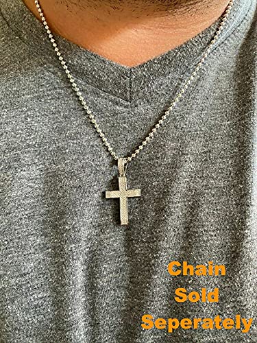 HarlemBling 925 Sterling Silver Iced Cross Pendant with 0.8ct D VVS Moissanite - 1