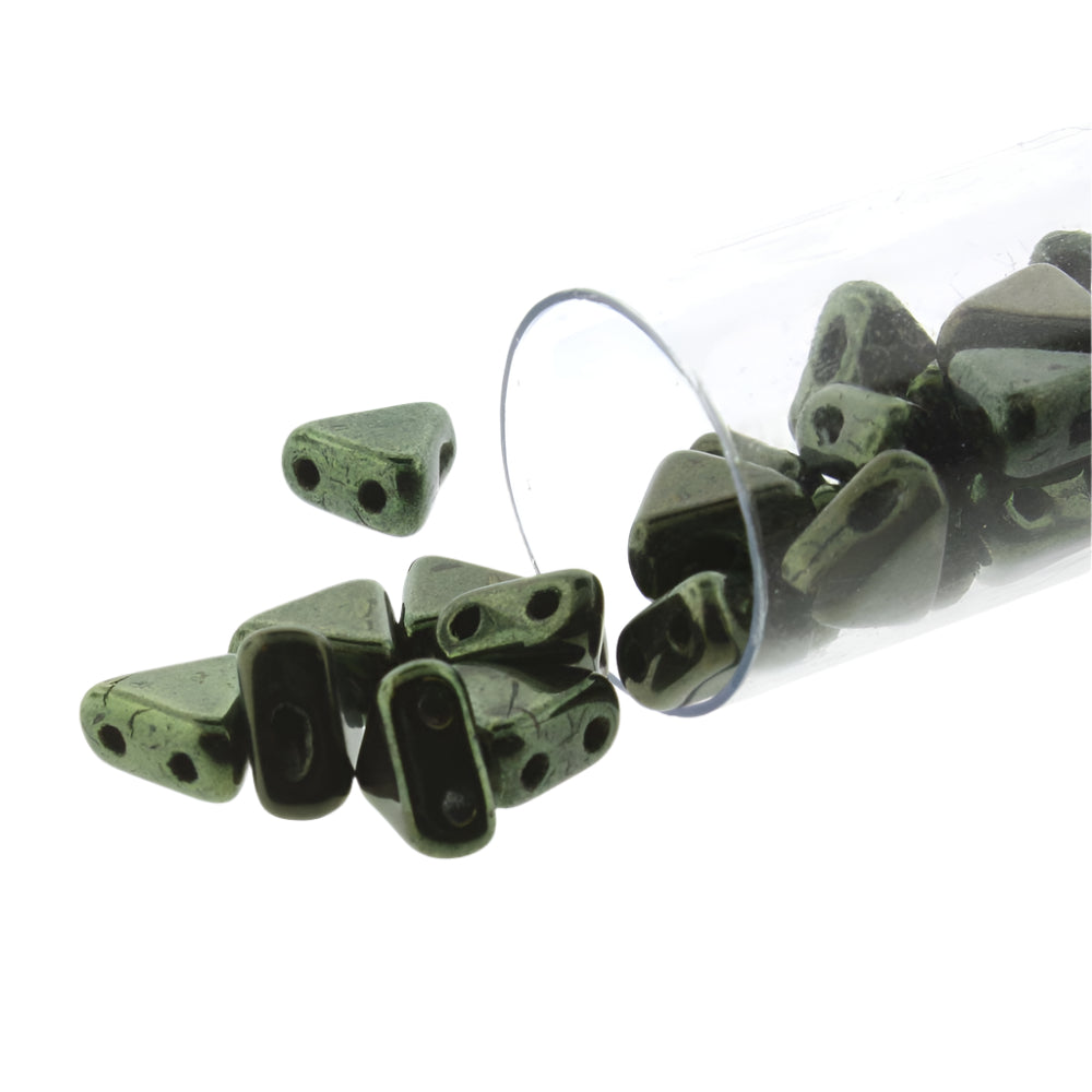 6mm Kheops Puca Beads - 9g Metallic Green Glass Beads for Jewelry Making, DIY Crafts, and Bracelet Design | Perfect for Beading Projects and Handmade Accessories