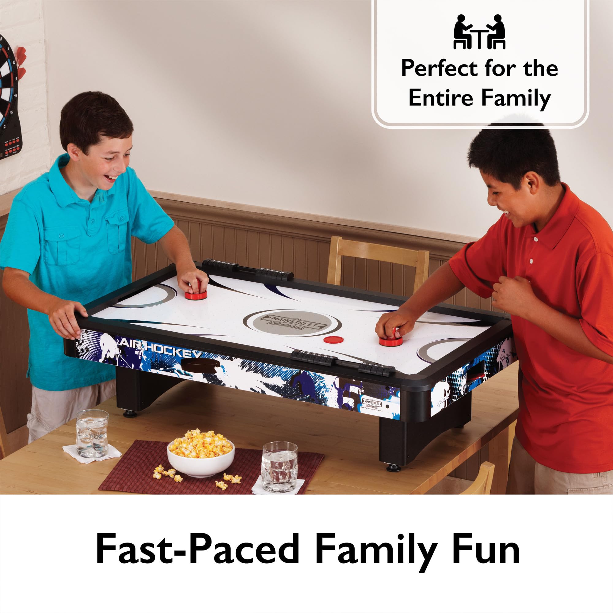 Mainstreet Classics by GLD Products Table Top Air Hockey Game - Compact Indoor Arcade Sports for Kids & Adults - Perfect for Home, Office, and Party Entertainment