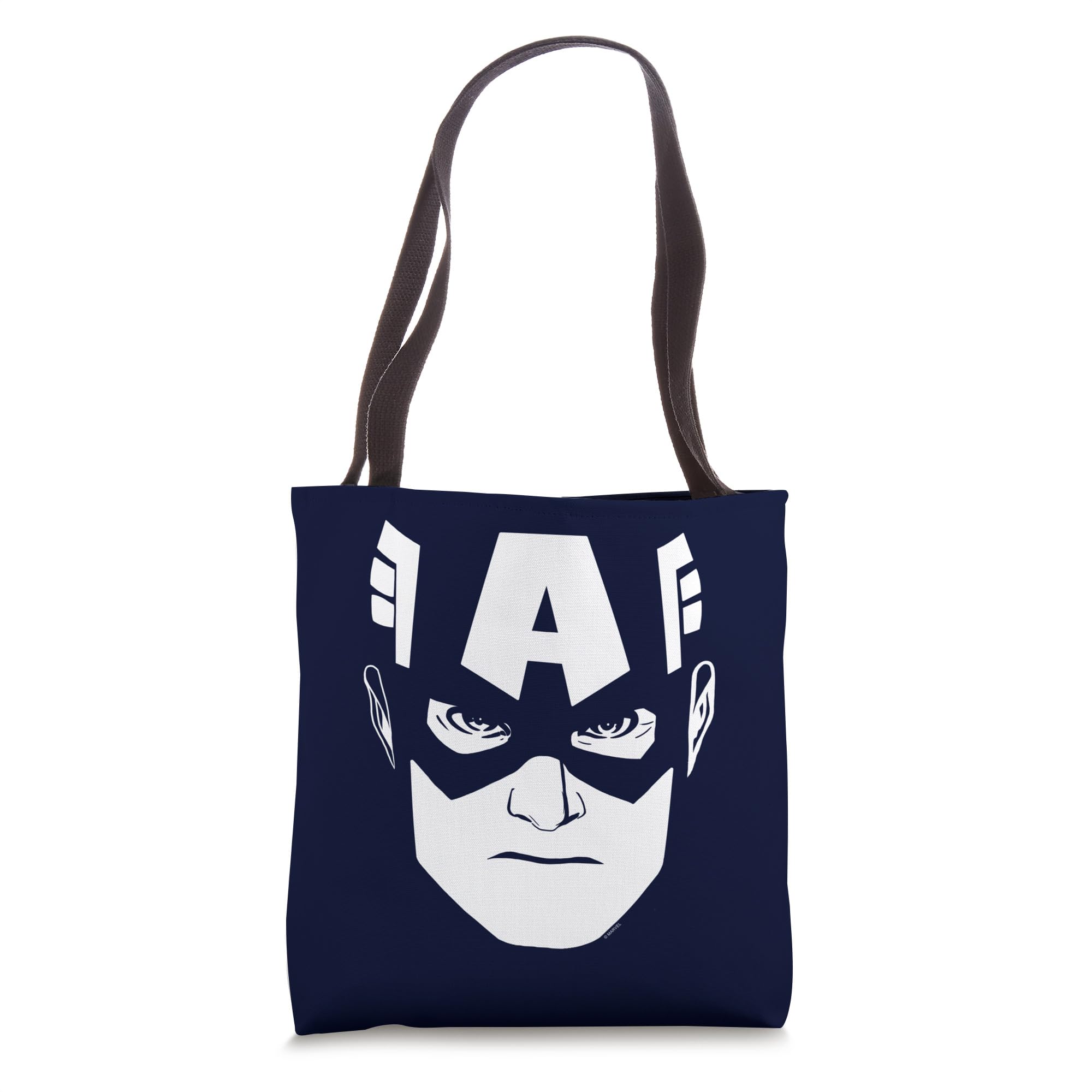 Marvel Captain America Classic Big Face Tote Bag - Stylish Superhero Shoulder Bag for Women & Men - Perfect for Shopping, Gym, Beach & Comic Con Events