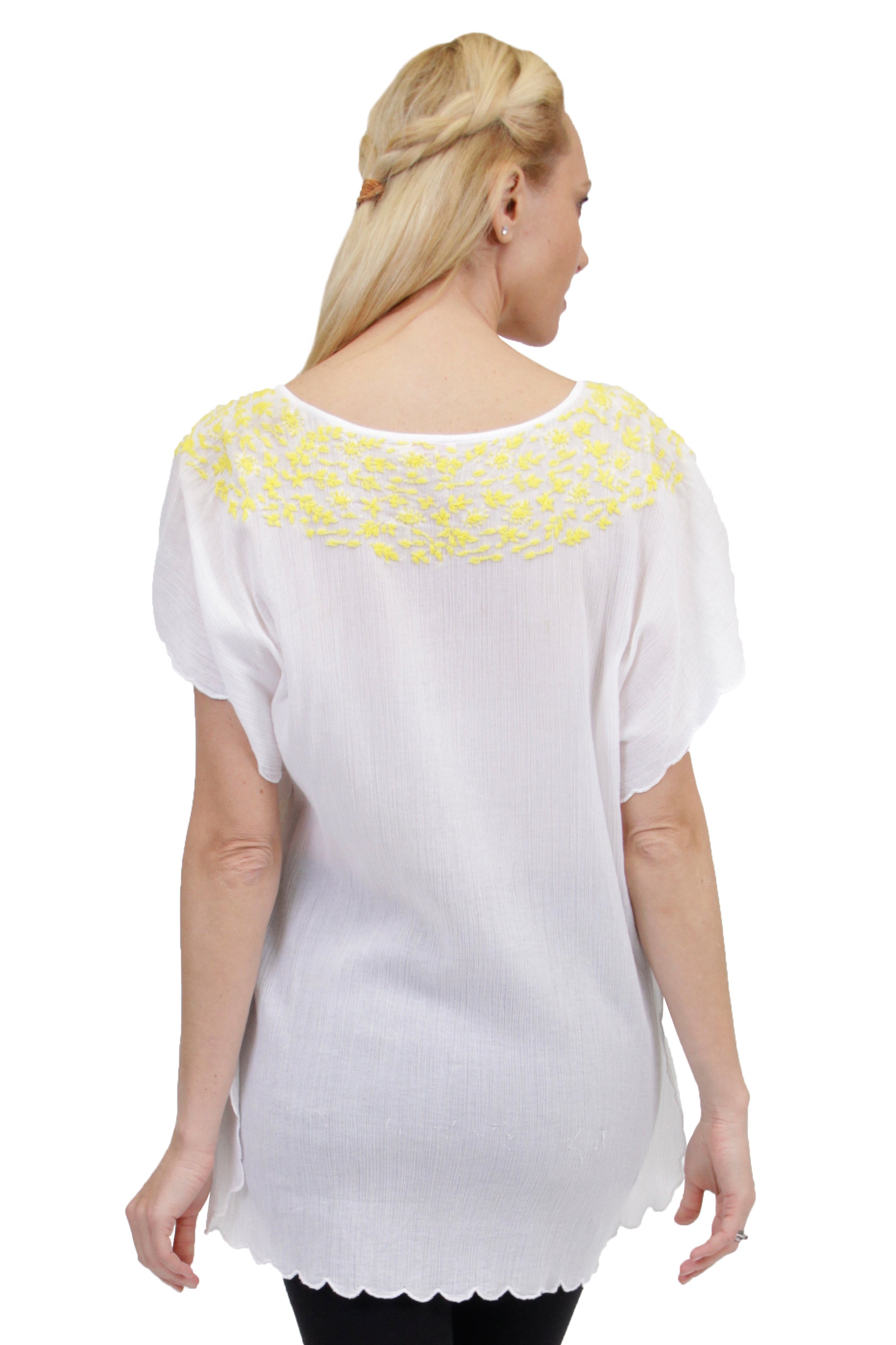 La Cera Hand Embroidered Cover Up - Lightweight Beach Kimono for Women, Boho Summer Dress, Perfect for Poolside, Vacation & Resort Wear