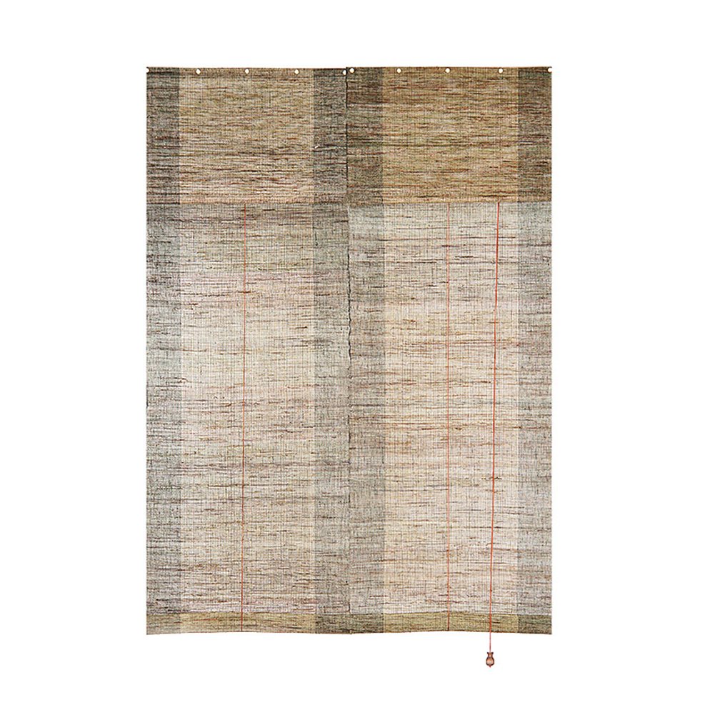 Hand Woven Natural Ramie Linen Window Blinds - Brown Striped Roller Shades (35
