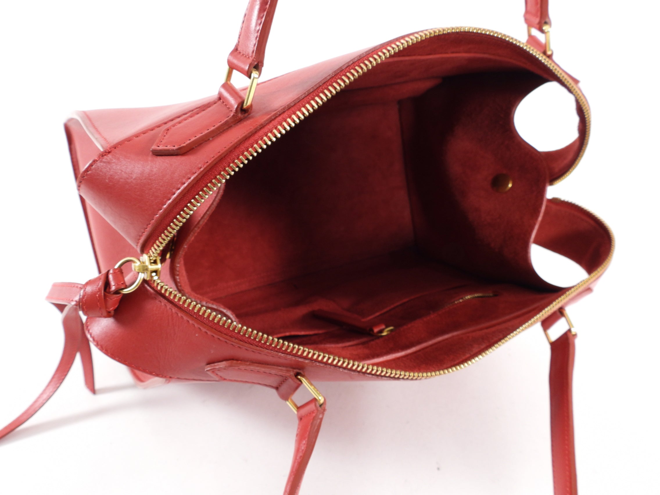 Celine Small Ring Bag in Smooth Red Leather - Perfect for Everyday Use, Date Nights & Special Occasions
