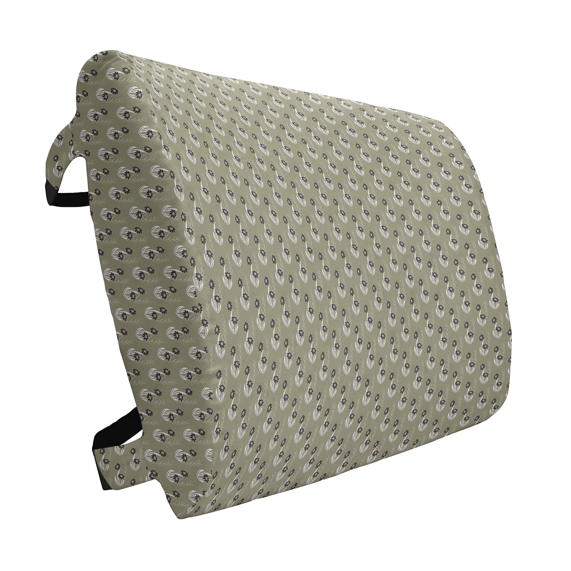 Ambesonne Floral Lumbar Support Pillow - Garden Theme with Tiny Branches & Leaves Pattern - High Density Foam for Office Chair & Car Seat - 14