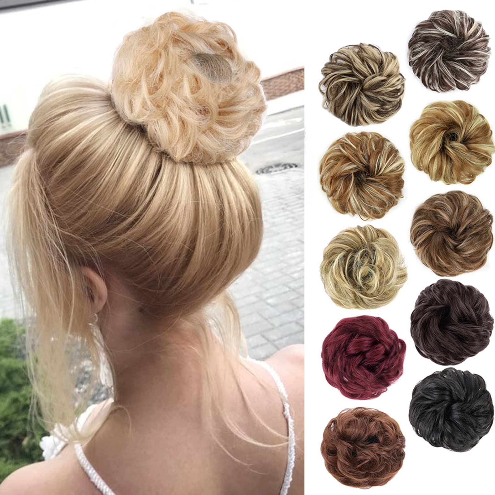 Curly Synthetic Messy Hair Bun Hair Scrunchies Extension - Perfect for Messy Bun Hairstyles, Ponytail Accessories & Everyday Hair Styling