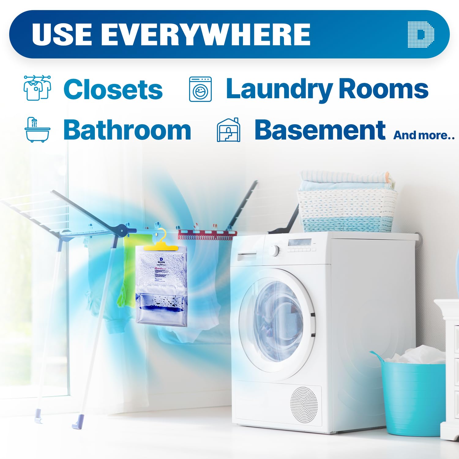 Dry & Dry 8 Pack [14 OZ] Premium Moisture Absorbers & Dehumidifiers for Home, Basement, Bedroom - Small Space Moisture Control for Closets, Bathrooms & RV Storage