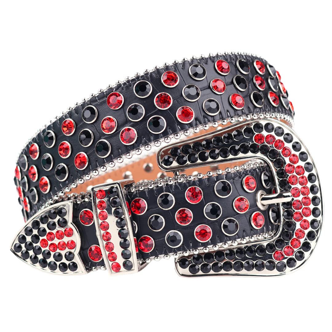 Western Rhinestone Beaded Belt for Women & Men - Cowboy Cowgirl Style with Adjustable Buckle - Perfect for Jeans, Dresses, and Western Fashion Outfits