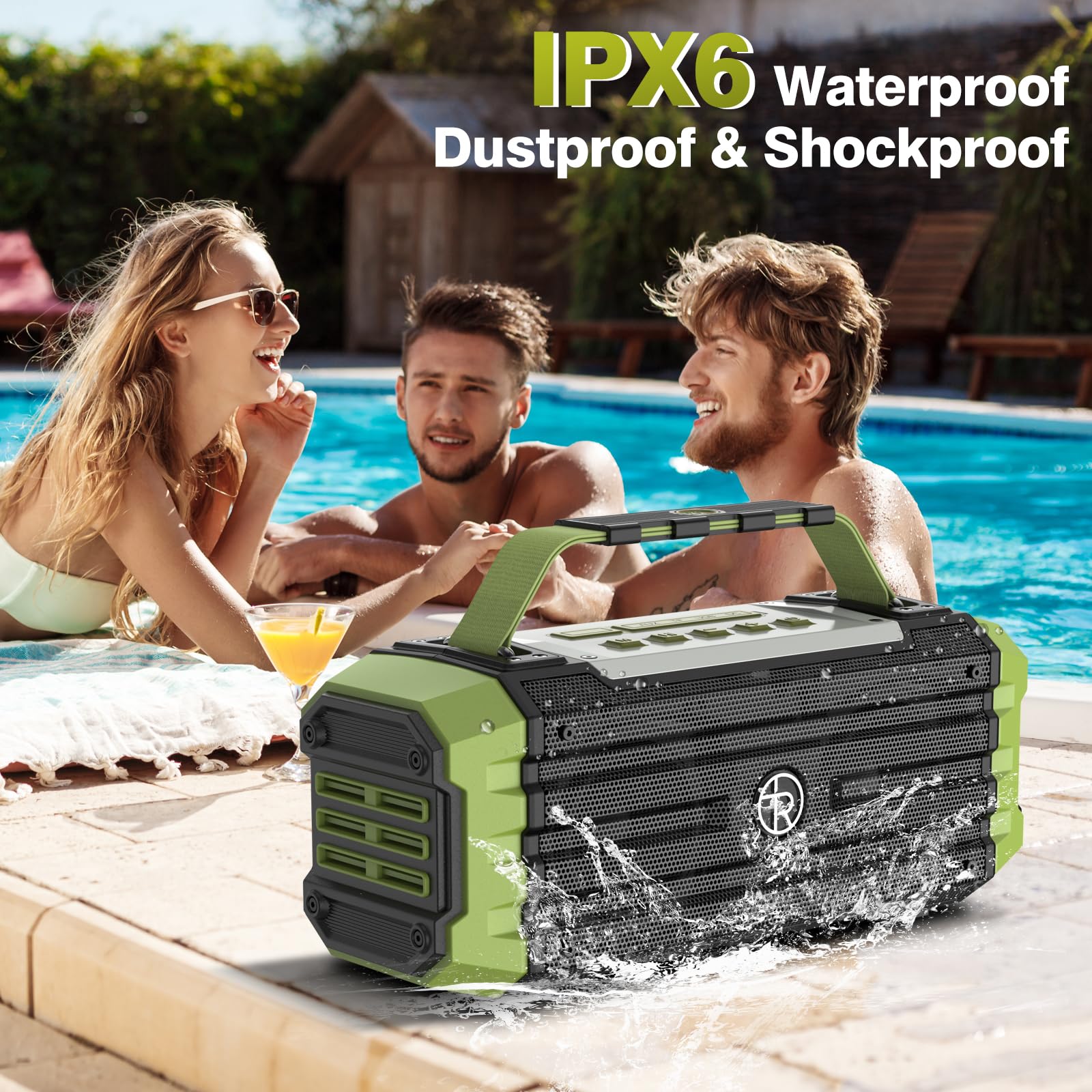 120W Portable Bluetooth Speaker with Deep Bass & TWS Pairing - 80W Wireless Hi-Fi Loudspeaker, IPX6 Waterproof, DSP Enhanced Sound - Perfect for Outdoor Camping, Beach Parties, Travel & Home Use