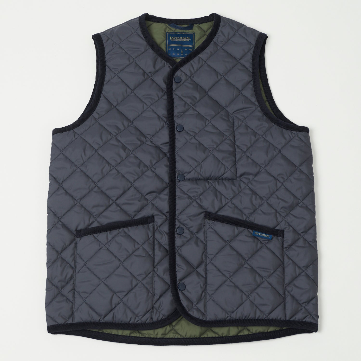 Lavenham Thornham Quilted Gilet Jacket - Suffolk Navy/Olive Green - Lightweight Warm Vest for Outdoor Activities & Casual Wear