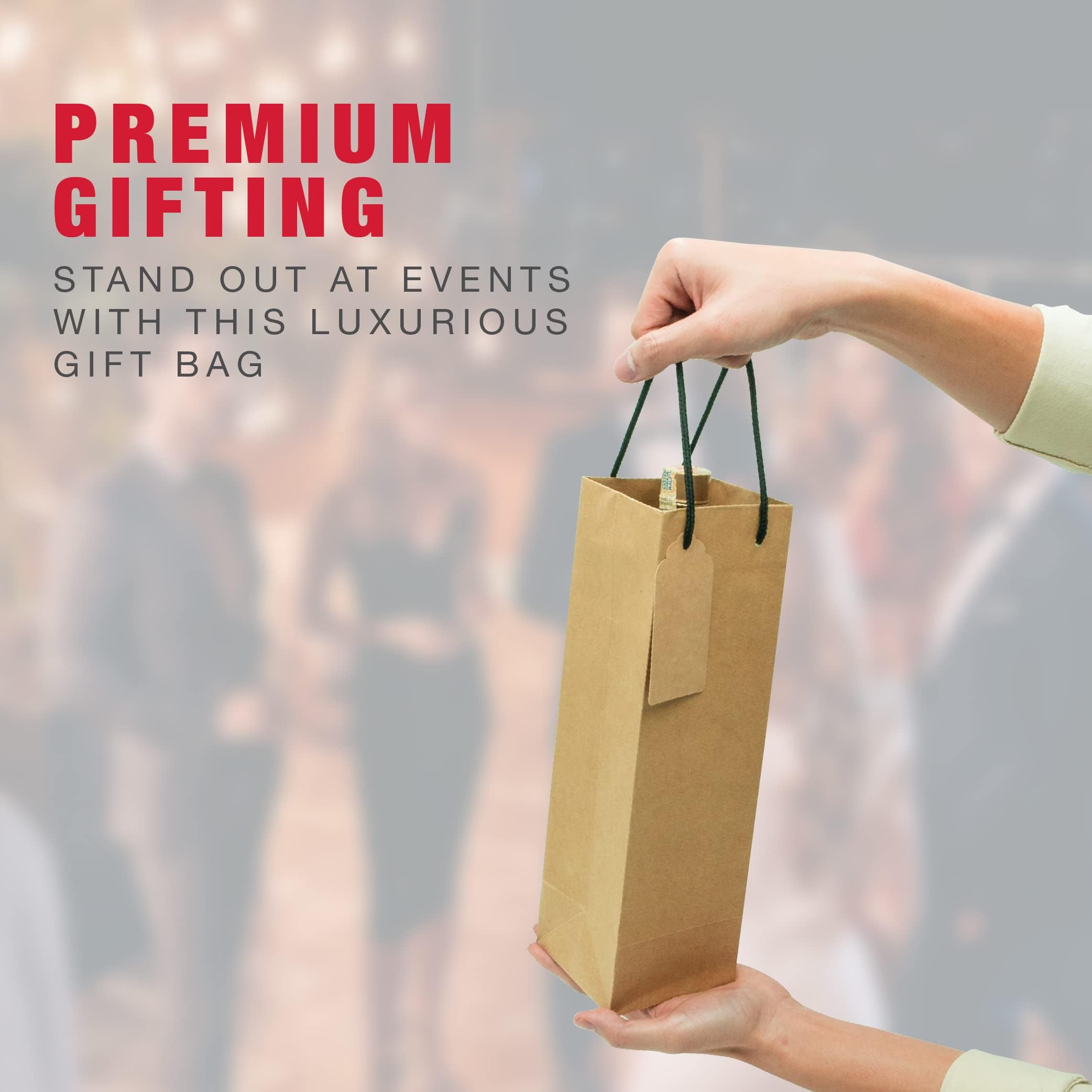 TOHOKU PRIME 24-Pack Kraft Wine Gift Bags 4x4x13 Inch - Eco-Friendly Wine Bottle Bags & Tumbler Gift Bags Bulk for Parties, Weddings & Corporate Gifts