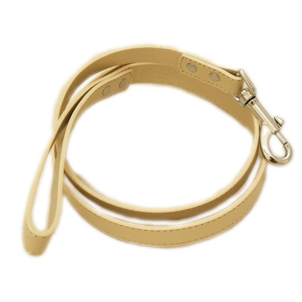 Ivory Leather Dog Leash - Premium Pet Accessory for Small & Medium Dogs - Elegant Ivory Color Wedding & Daily Walk Leash for Dog Lovers
