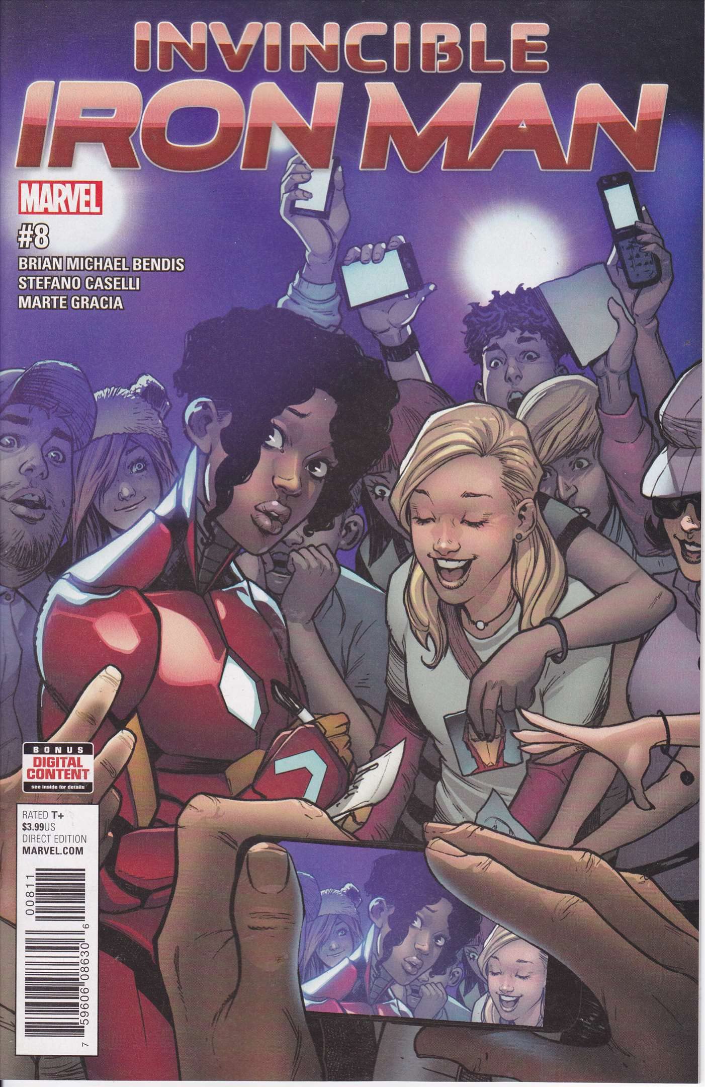 Invincible Iron Man (3rd Series) #8 VF/NM Marvel Comic Book - Bendis Ironheart Riri Williams Debut | Superhero Collectible for Display & Investment