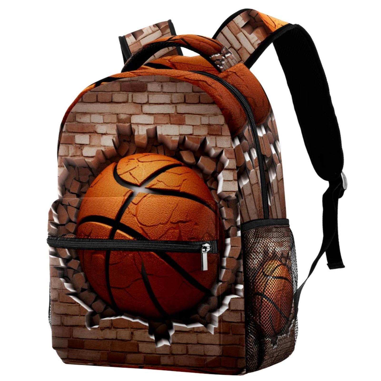 Stylish Travel Backpack for Women & Men - Durable Basketball Wall Texture Design - Perfect for Gym, School, Work & Outdoor Adventures