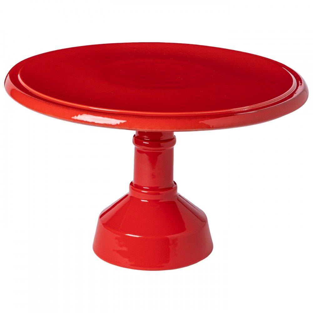 Casafina 33cm Red Footed Cake Plate - Elegant Dessert Stand for Weddings, Parties & Afternoon Tea