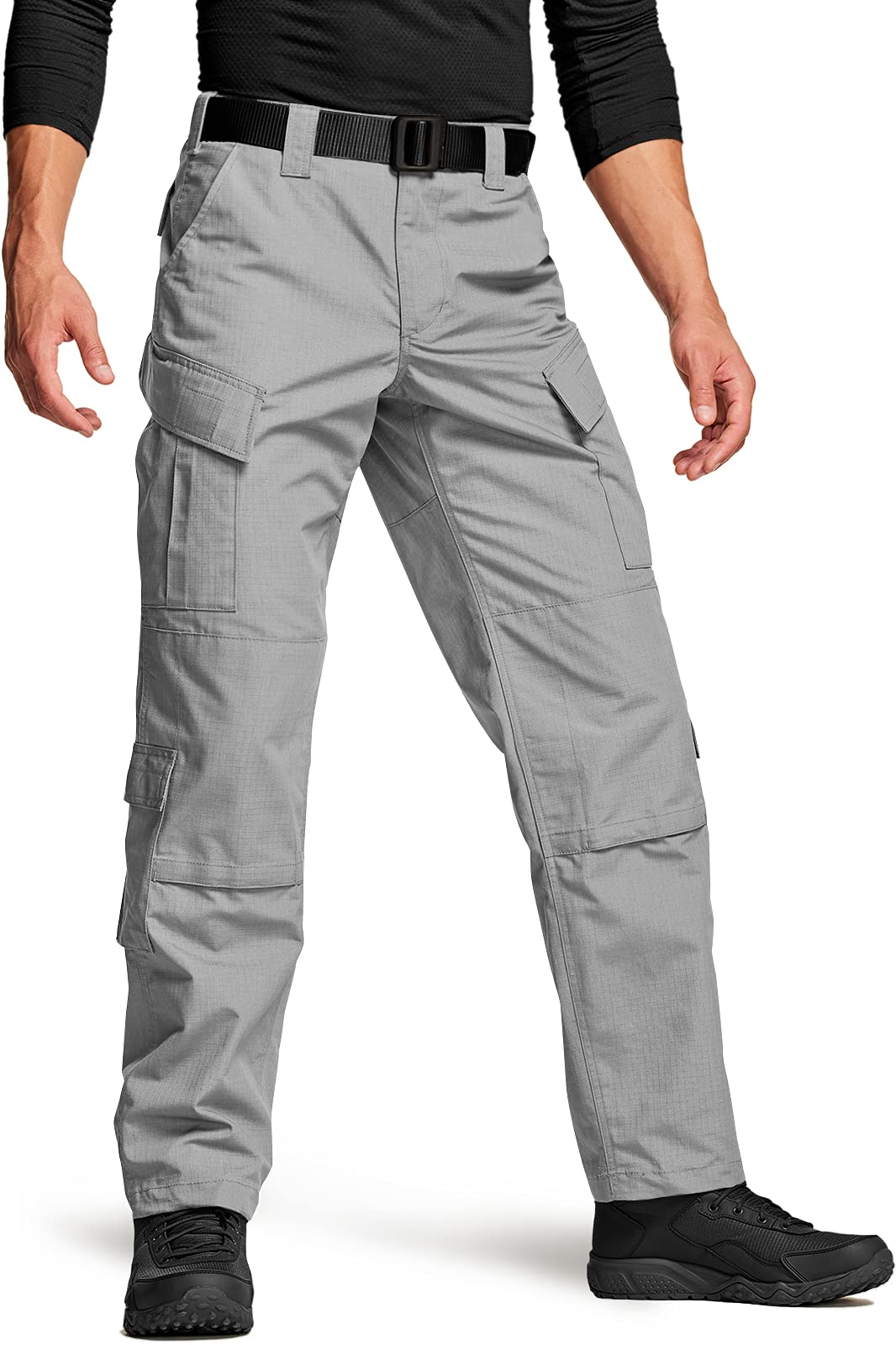 CQR Men's Tactical Cargo Pants - Water Resistant Ripstop Military Pants for Outdoor Hiking, Camping & Work | Durable Combat Pants for Tactical Gear & Outdoor Adventures