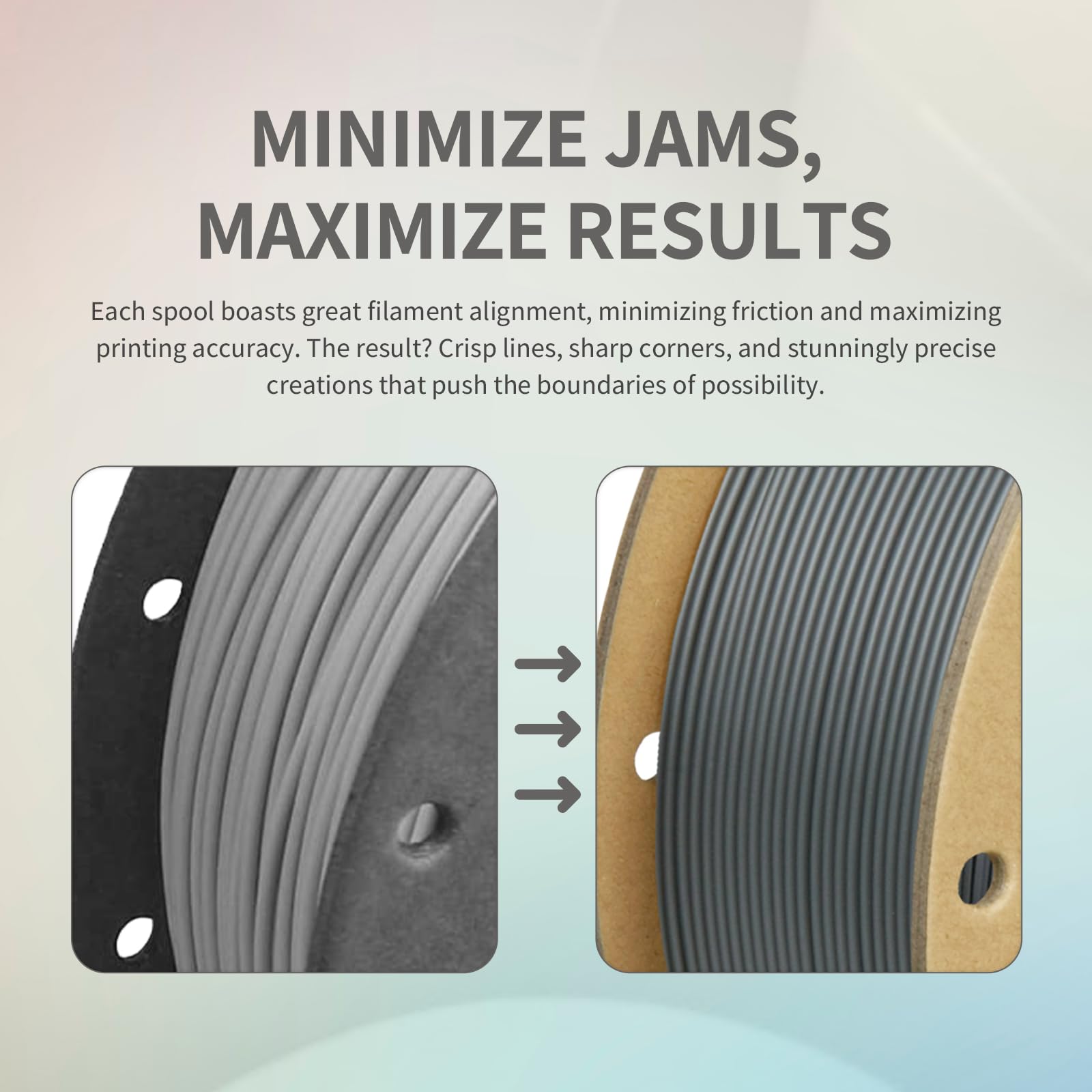 OVERTURE Easy PLA 1.75mm 3D Printer Filament - 1kg (2.2lbs) Spool with +/- 0.02mm Accuracy - Compatible with Most FDM 3D Printers - Space Gray - Perfect for Home DIY, Prototyping & Educational Projects