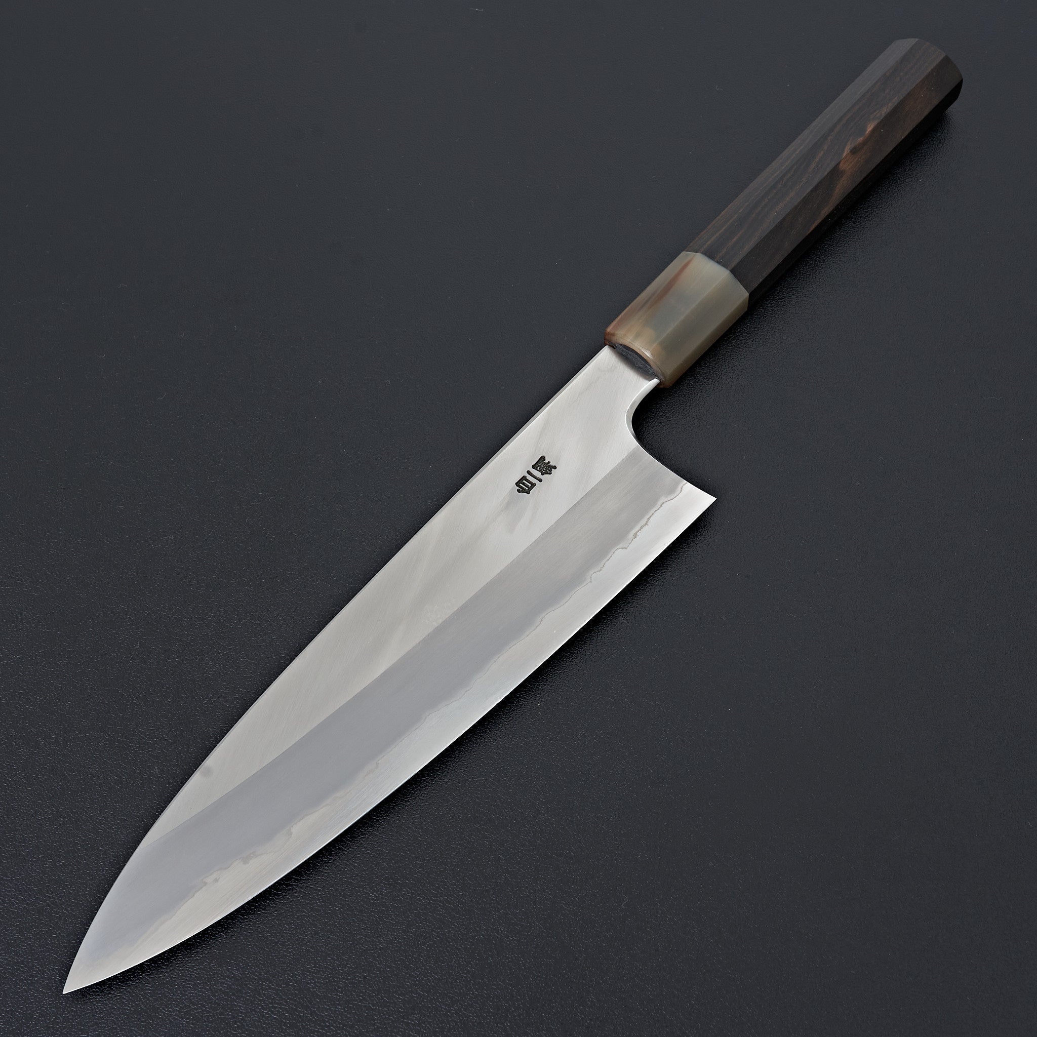 Hitohira Togashi White #1 Stainless Clad Gyuto 210mm Japanese Chef Knife - Taihei Makassar Ebony Handle - Professional Kitchen Knife for Slicing, Dicing & Meat Cutting
