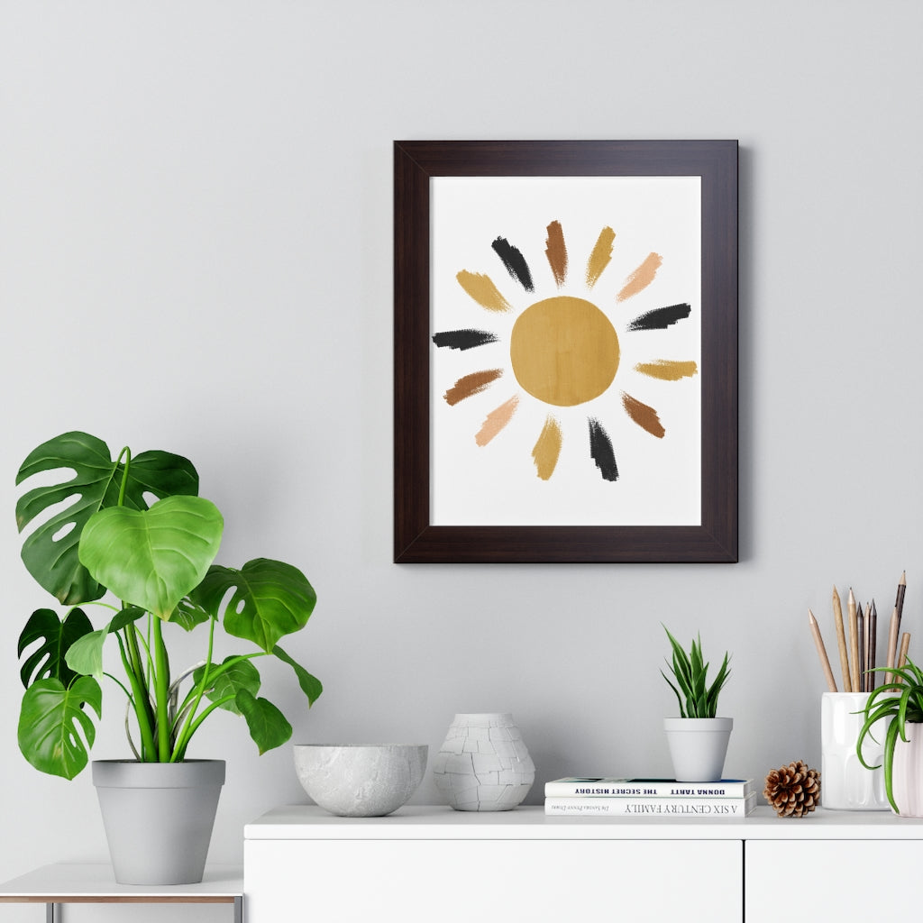 Modern Sunshine Framed Vertical Poster - Wall Art Decor for Living Room, Bedroom & Office - Perfect for Home & Office Decoration