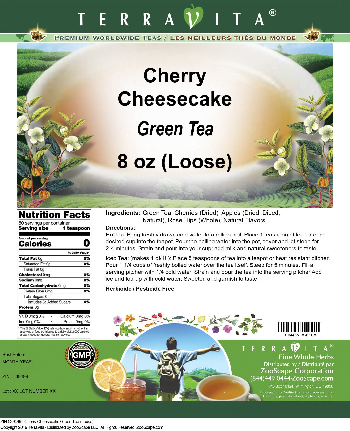Premium Cherry Cheesecake Green Tea Loose Leaf (8 oz, 3-Pack) - Delicious Dessert Tea for Afternoon Relaxation & Special Occasions