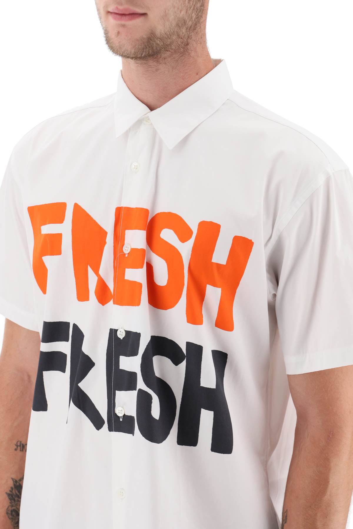 Comme Des Garcons Shirt - Fresh Print Poplin Shirt for Men & Women | Stylish Casual Wear for Everyday Outfits & Office Fashion