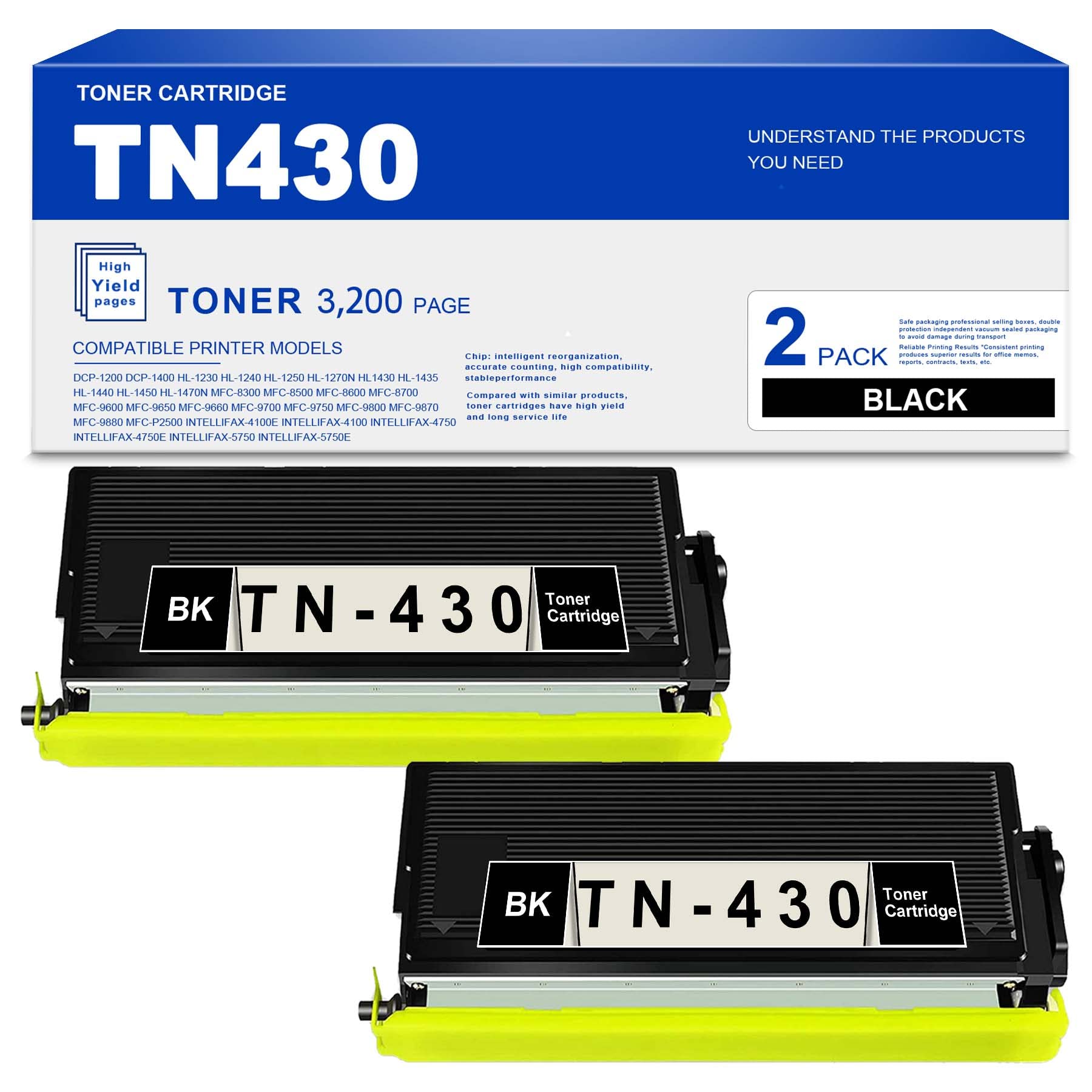 Brother TN430 Toner Cartridge - Compatible for DCP/HL/MFC Printers - Home & Office Use