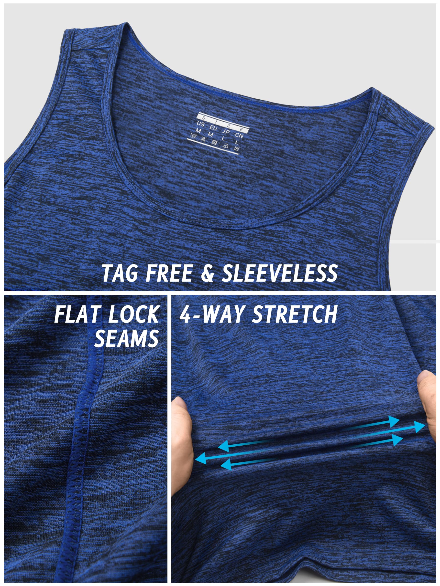 TACVASEN Men's Quick Dry Sleeveless Tank Top - Breathable Workout Shirt for Gym, Bodybuilding & Athletic Performance | Moisture Wicking Muscle Tee for Running, Training & Summer Outdoor Activities