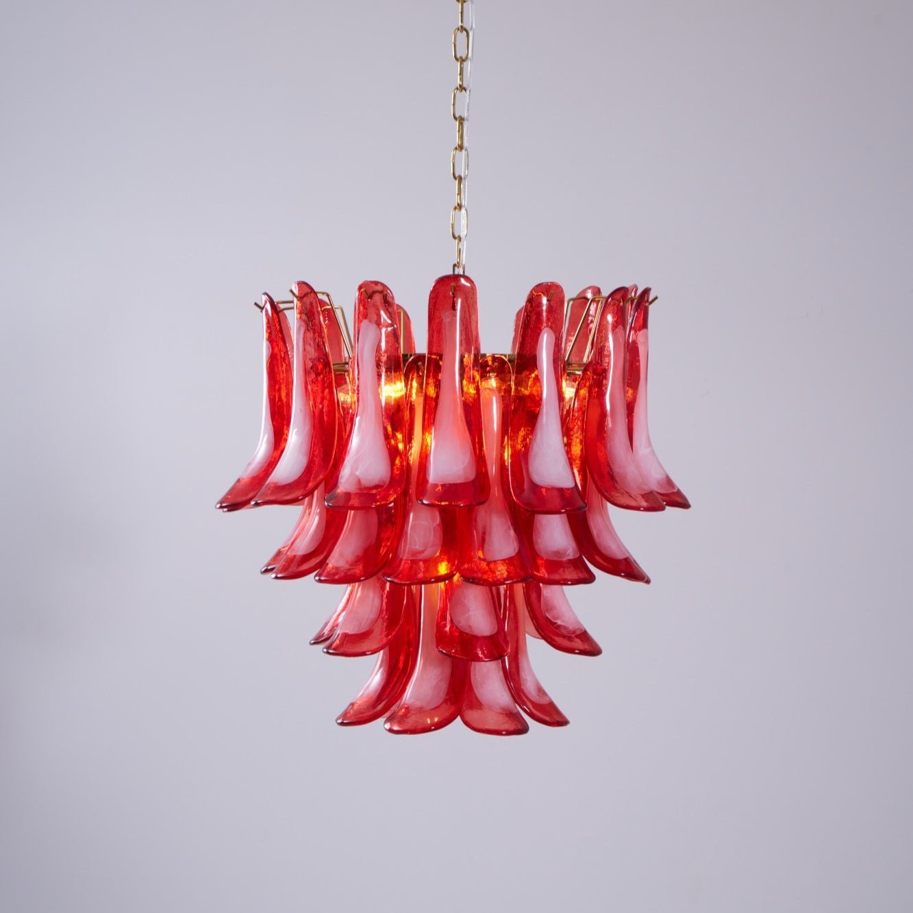 Fiametta Murano Glass Chandelier - Handcrafted Italian Crystal Ceiling Light Fixture for Dining Room, Living Room & Bedroom Decor