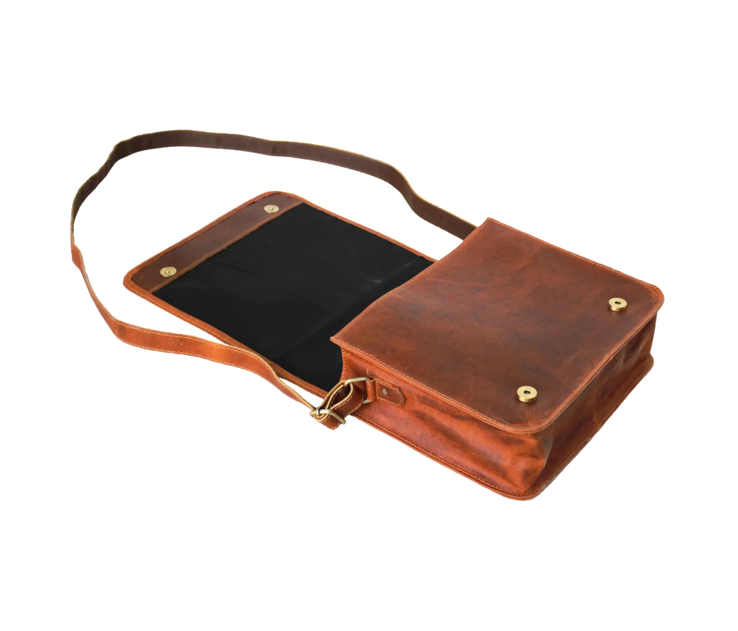 Leather Messenger Bag for Laptop & Office - Men's Distressed Shoulder Briefcase for Work & Travel