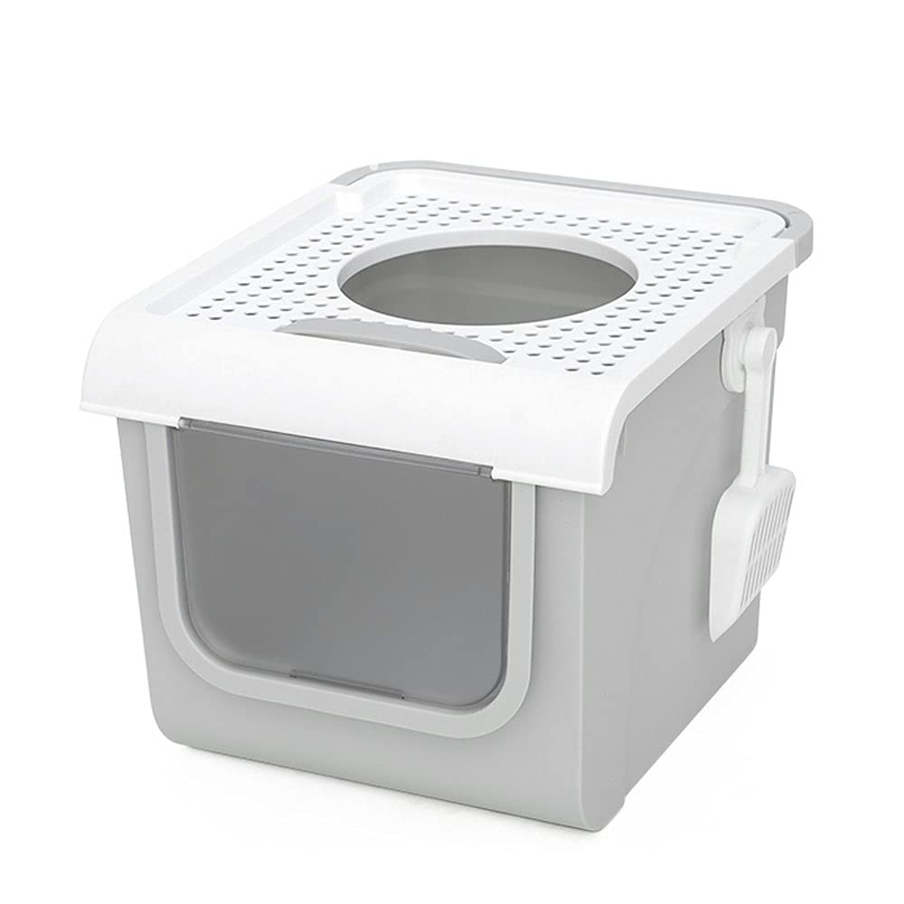 Enclosed Double Door Cat Litter Box with Odor Control - Large Splash-Proof Pet Toilet for Indoor Cats - Perfect for Small Apartments & Multi-Cat Homes (Color: B)