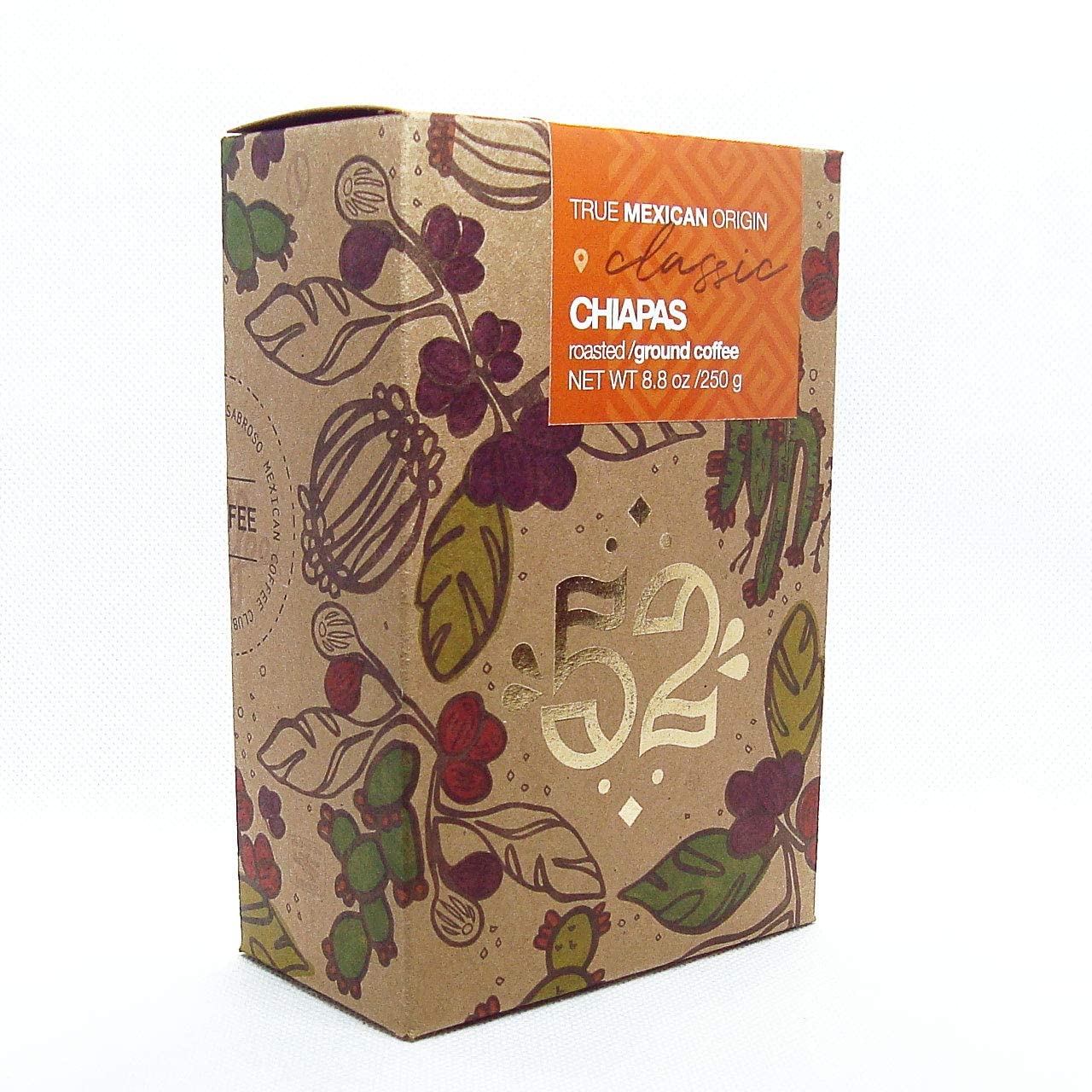 Premium Artisan Mexican Coffee - 52 CLASSIC Ground Coffee from Chiapas | Rich Flavor for Home Brewing, Office Use & Gifts