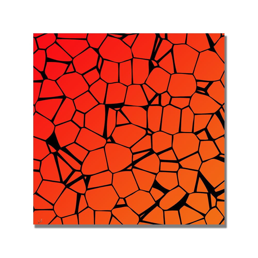 Trademark Fine Art Crystals of Yellow and Orange Canvas Wall Art - 35x35 Inch Modern Abstract Painting for Living Room, Bedroom & Office Decor