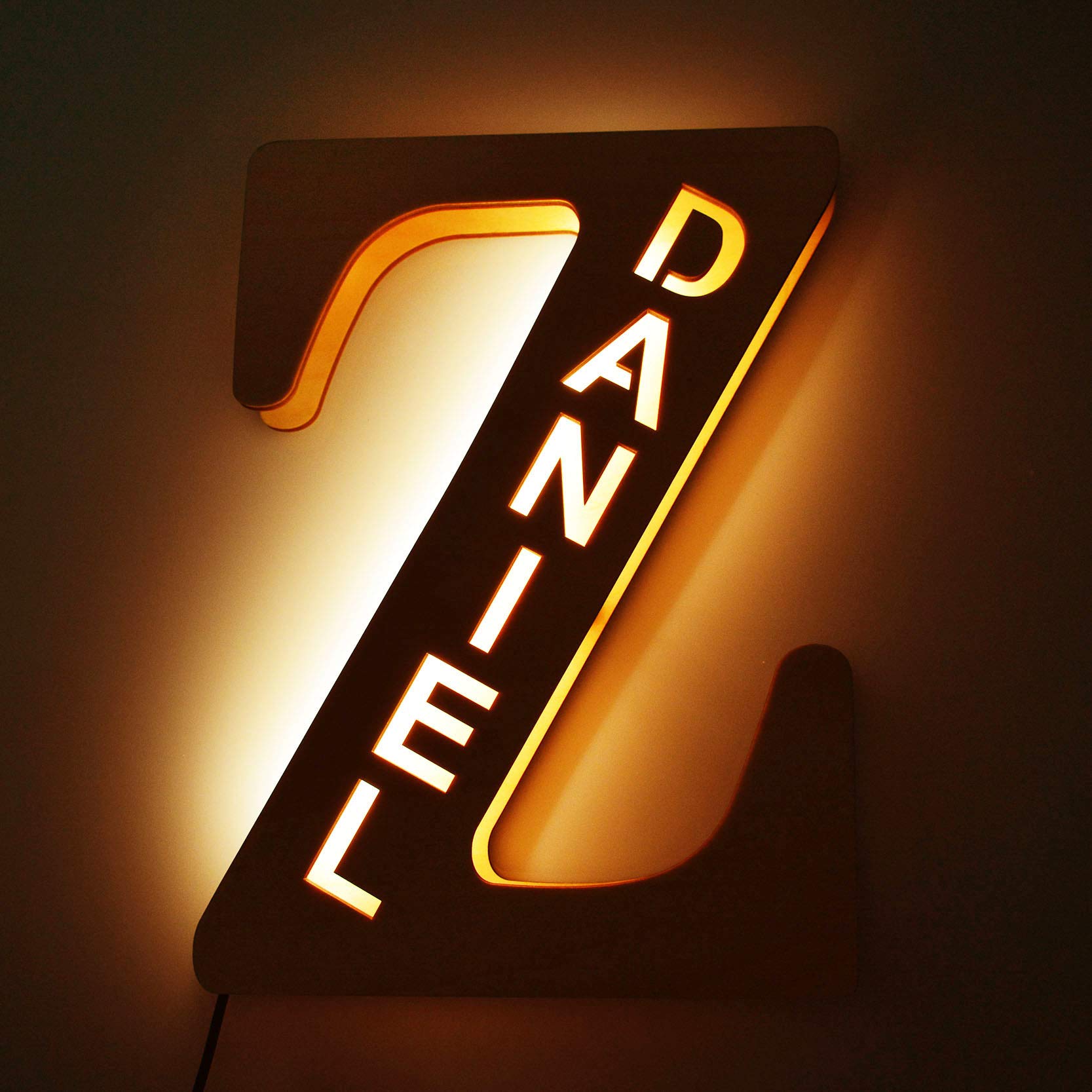 Custom LED Night Light with Personalized Engraved Names - Romantic Wooden Wall Light for Couples, Him & Her, Boyfriend & Girlfriend - Perfect for Bedroom Decor, Anniversary Gifts, and Valentine's Day Presents